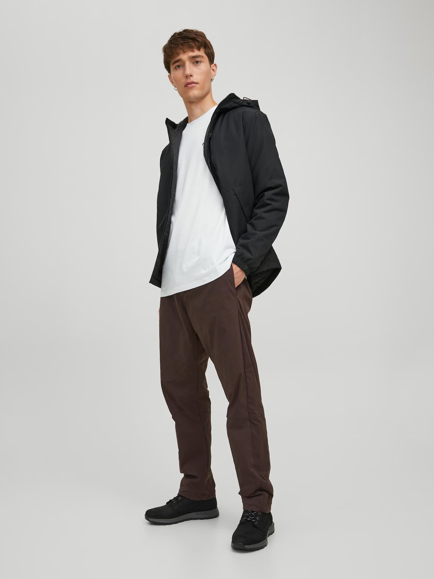 JACK & JONES Tricou 'Air' negru / alb - Pled.ro