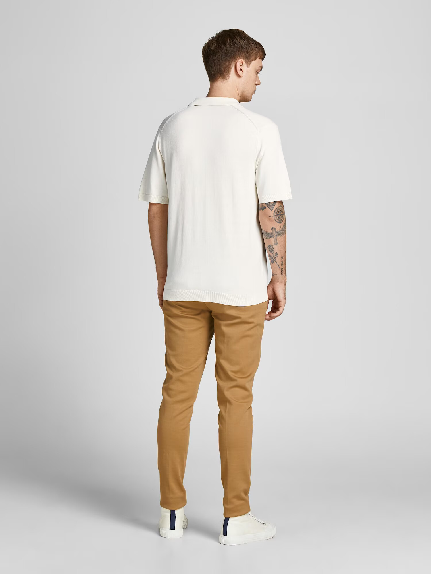 JACK & JONES Tricou alb murdar - Pled.ro