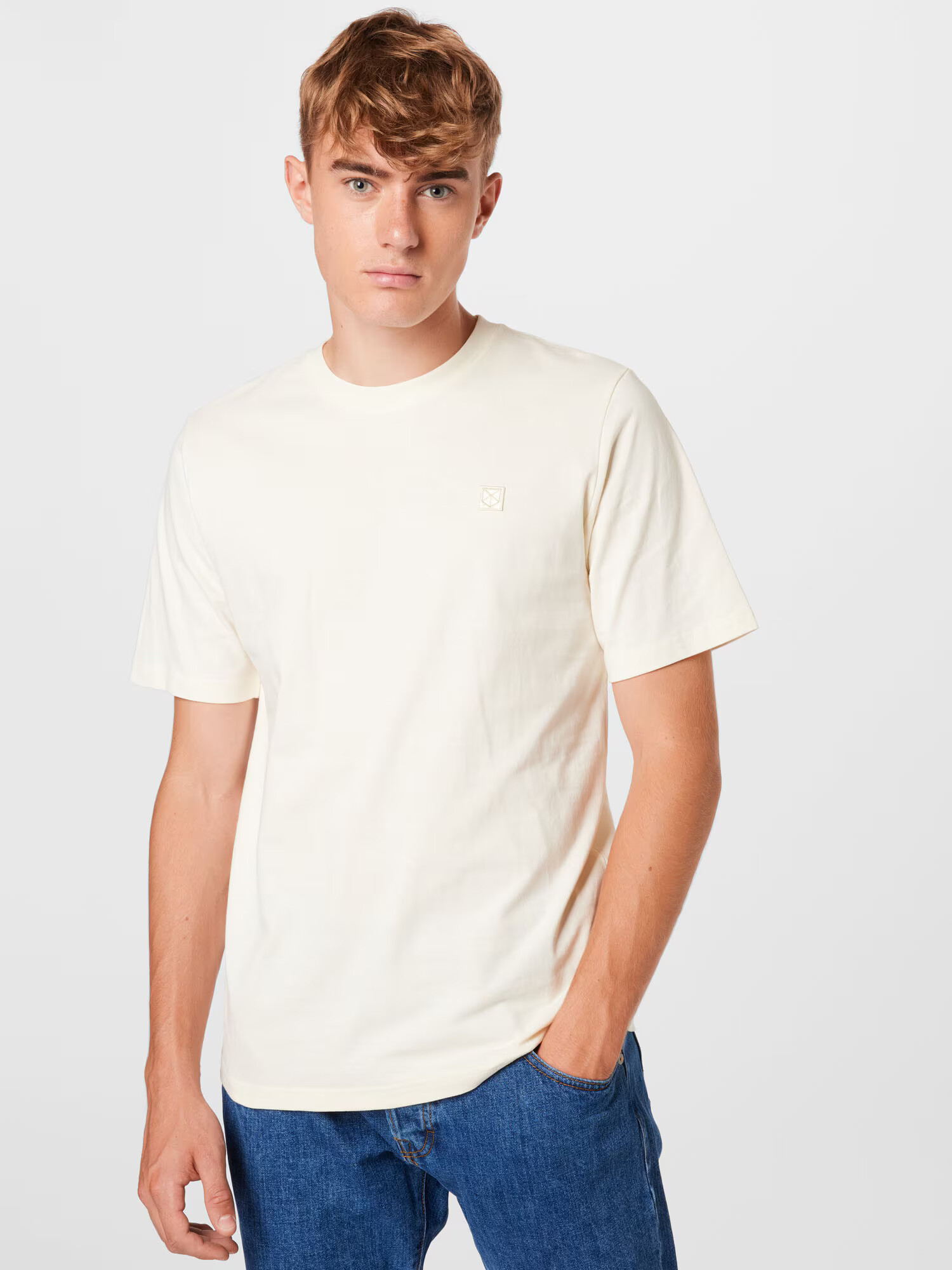 JACK & JONES Tricou alb natural - Pled.ro