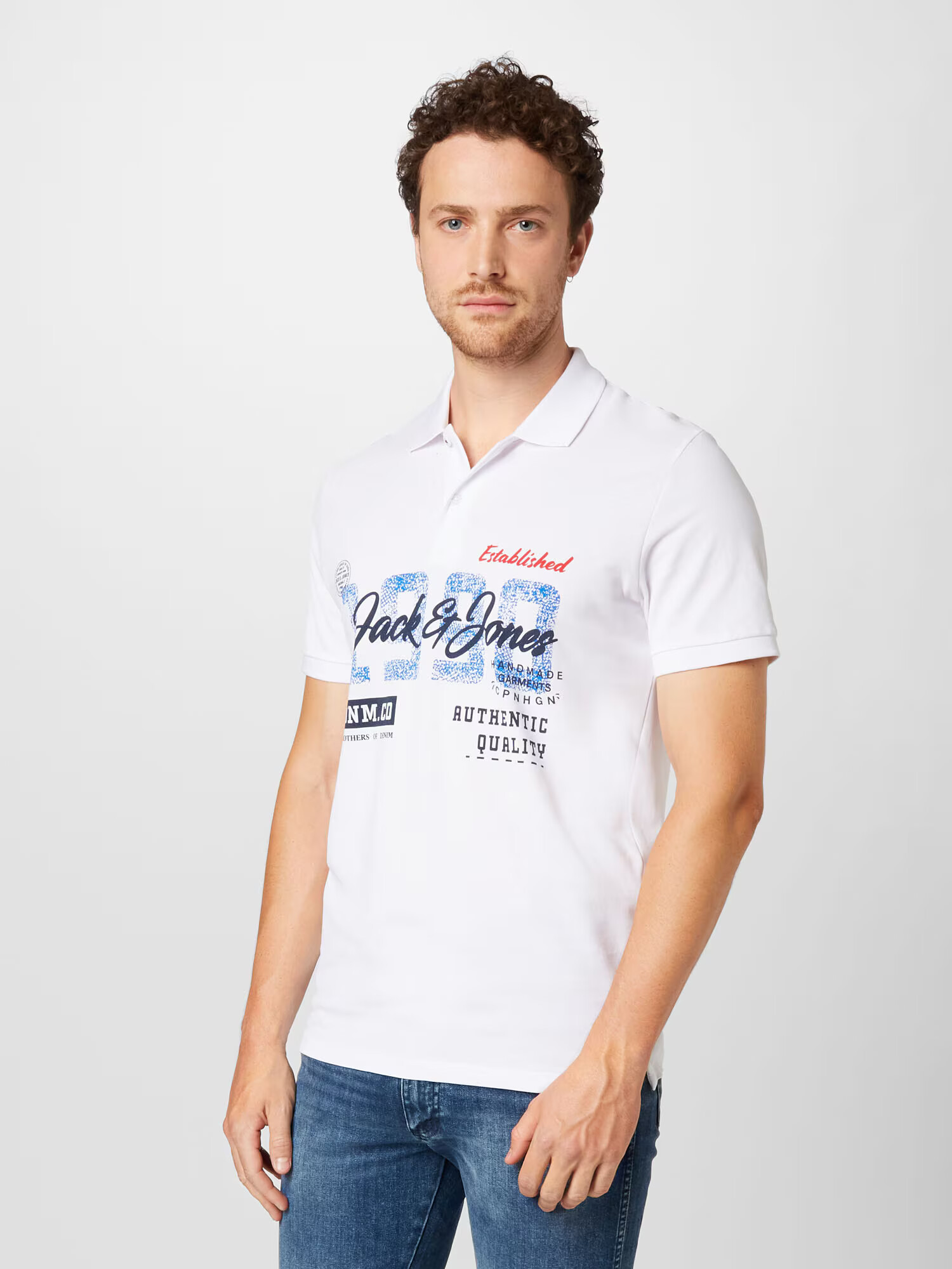 JACK & JONES Tricou albastru / albastru noapte / roșu / alb - Pled.ro