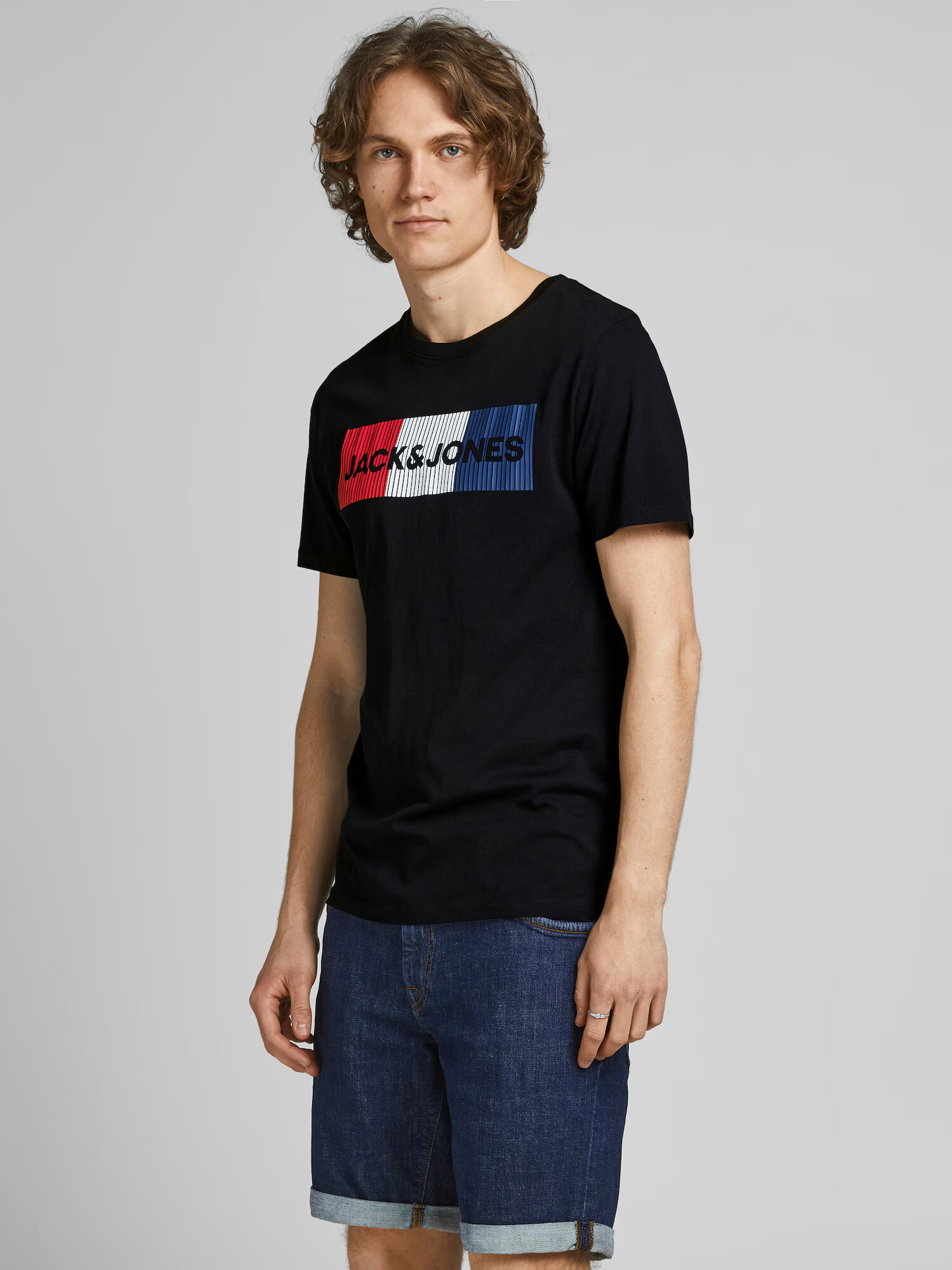 JACK & JONES Tricou albastru marin / roșu / negru / alb - Pled.ro