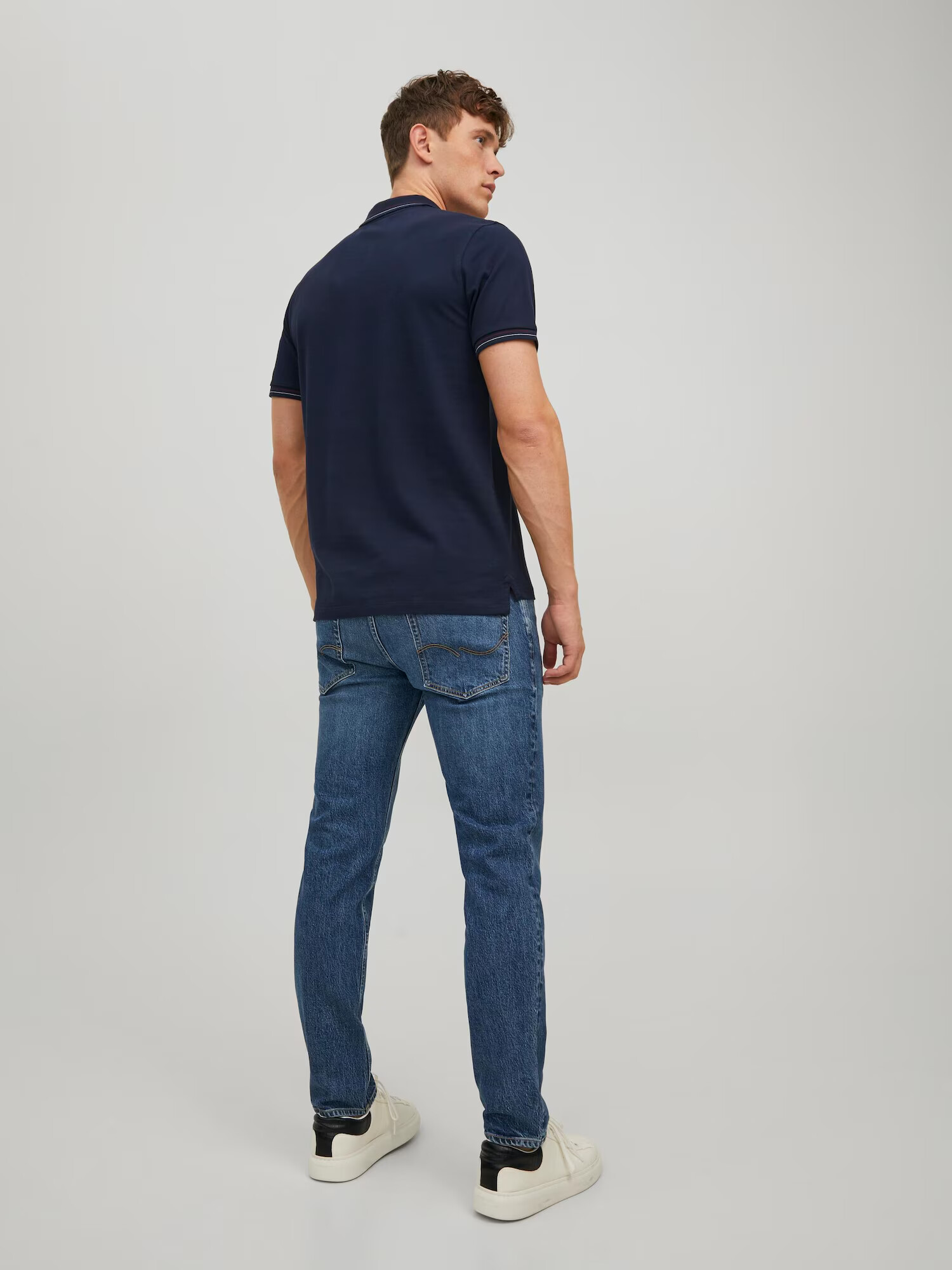 JACK & JONES Tricou 'Archie' bleumarin / alb - Pled.ro