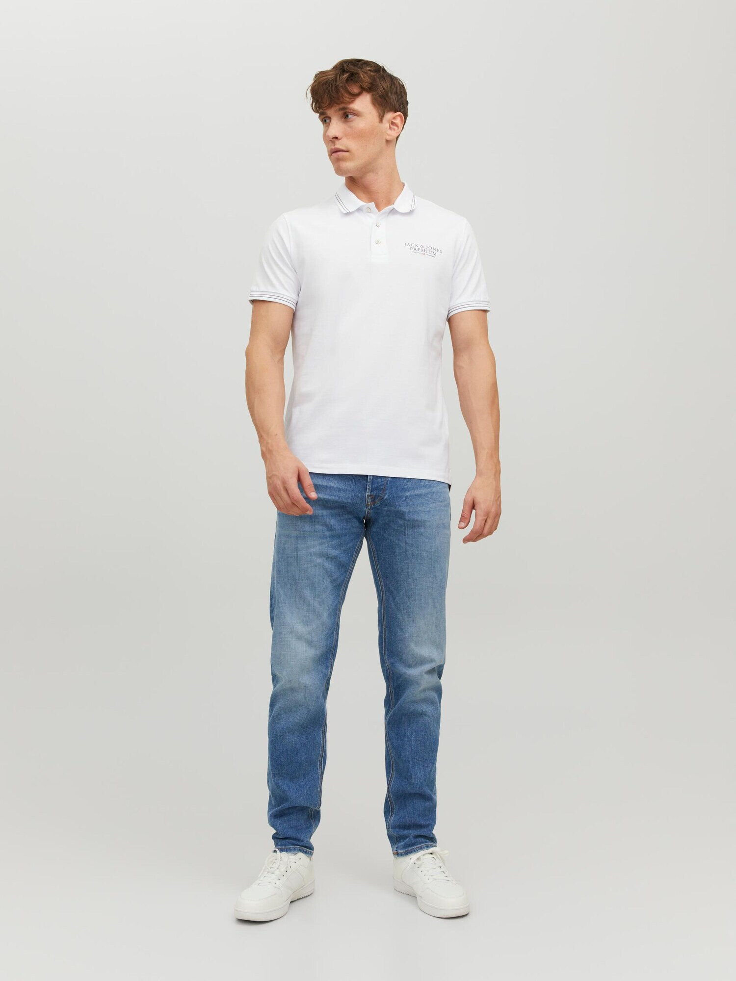 JACK & JONES Tricou 'Archie' bleumarin / roșu / alb - Pled.ro