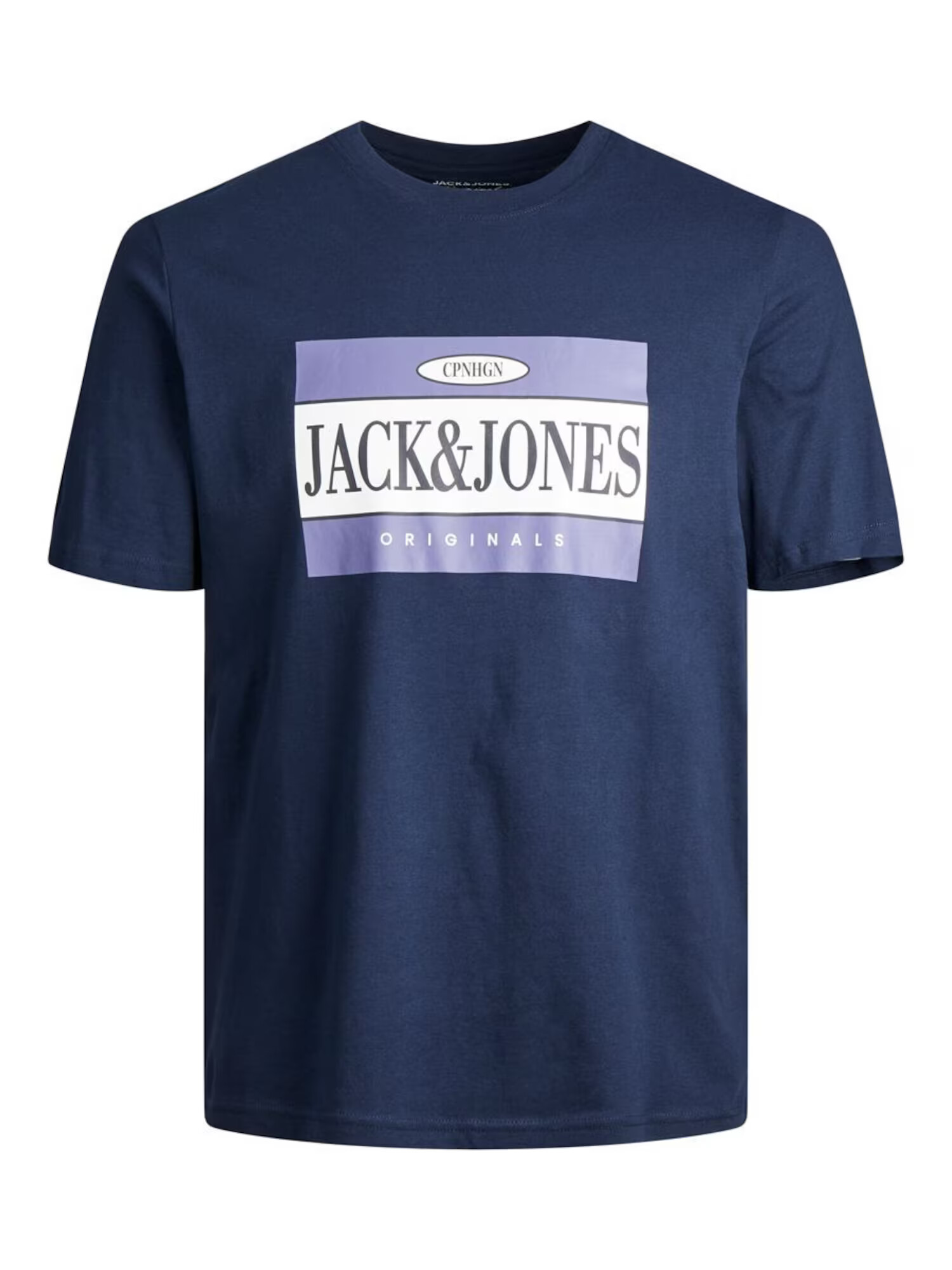 JACK & JONES Tricou 'ARTHUR' bleumarin / lila / alb - Pled.ro