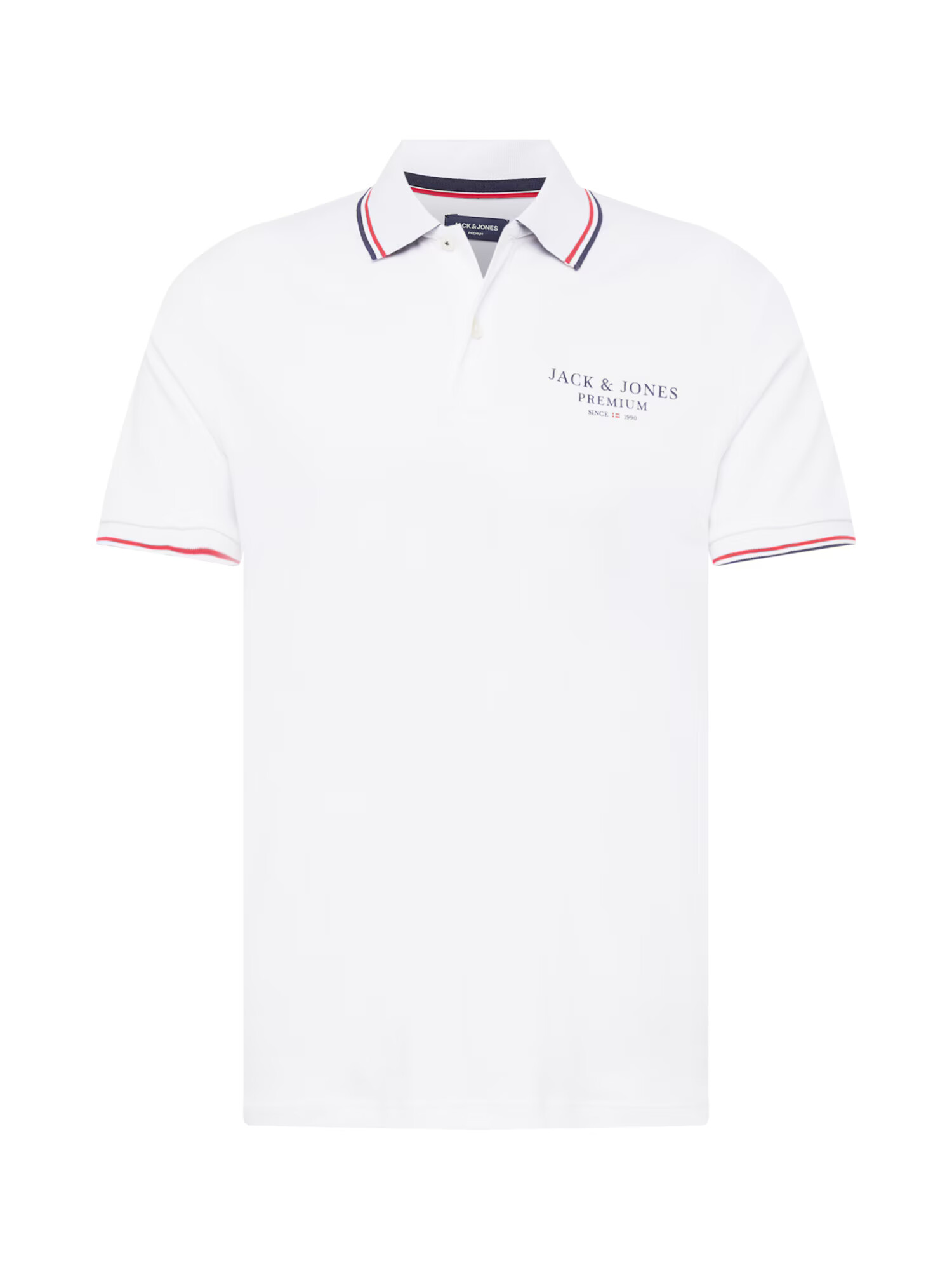 JACK & JONES Tricou 'ASTON' bleumarin / roșu / alb - Pled.ro