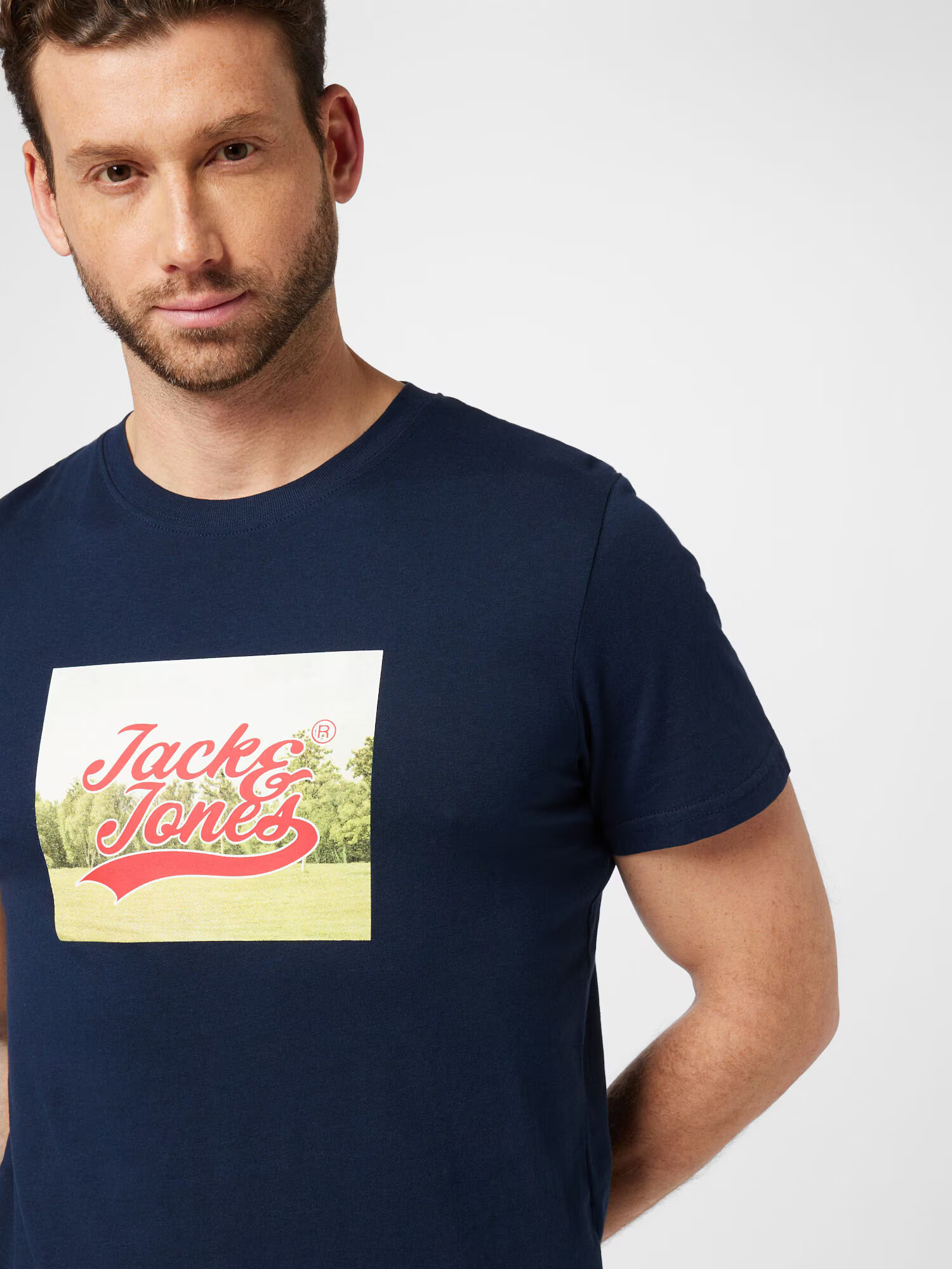 JACK & JONES Tricou azur / albastru închis / verde deschis / roși aprins - Pled.ro