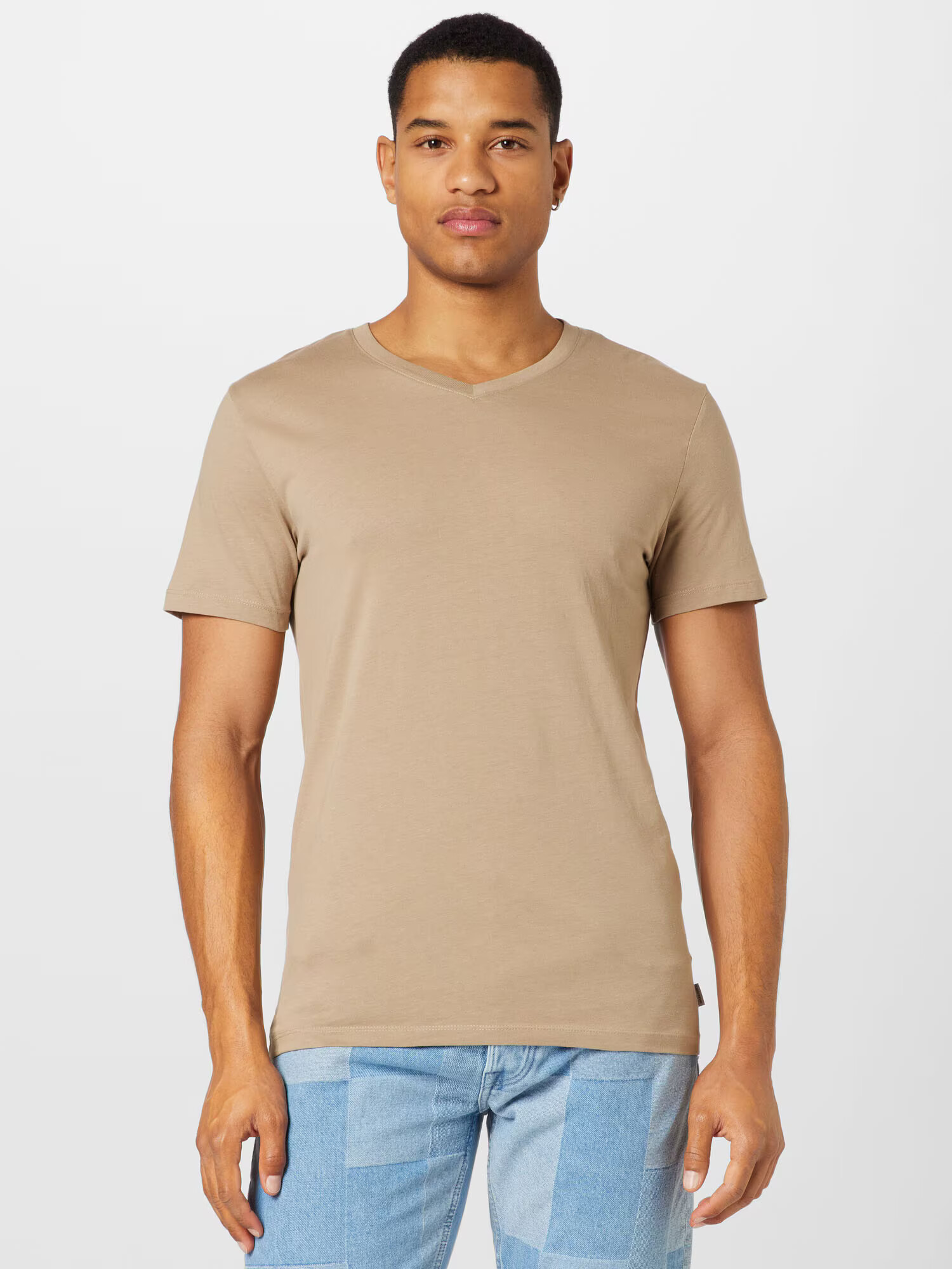 JACK & JONES Tricou bej închis - Pled.ro