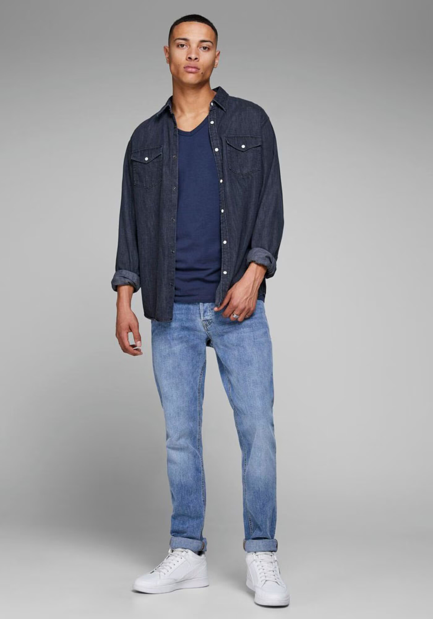 JACK & JONES Tricou bleumarin - Pled.ro