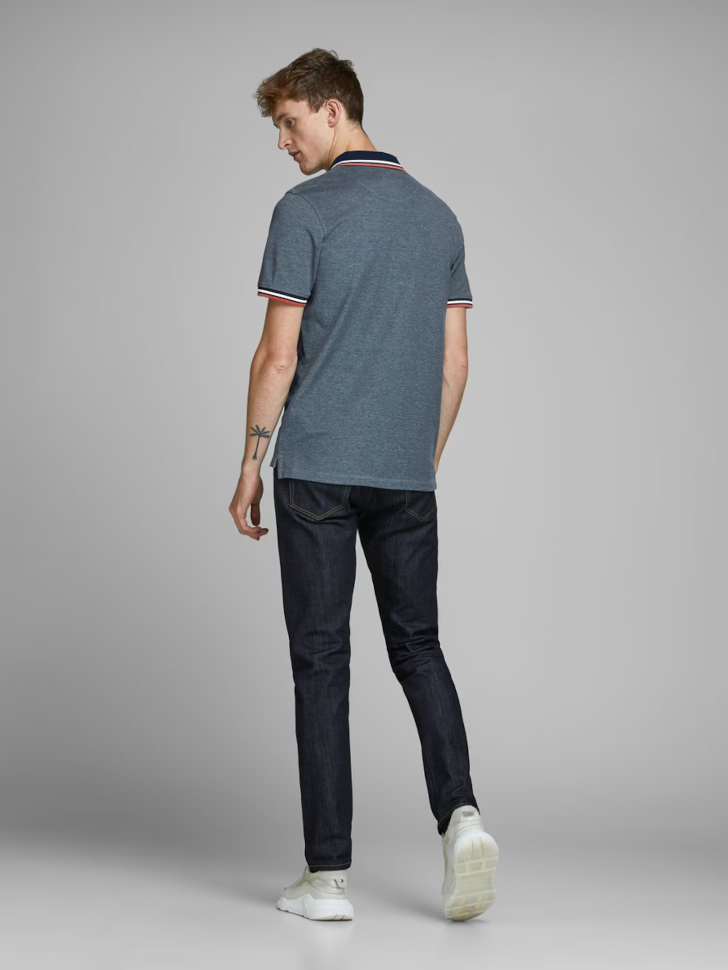 JACK & JONES Tricou 'Paulos' albastru noapte / albastru amestec / roșu / alb - Pled.ro