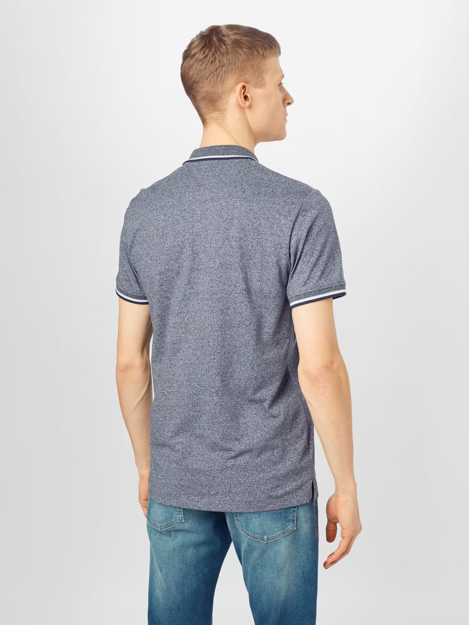 JACK & JONES Tricou bleumarin / corai / alb - Pled.ro