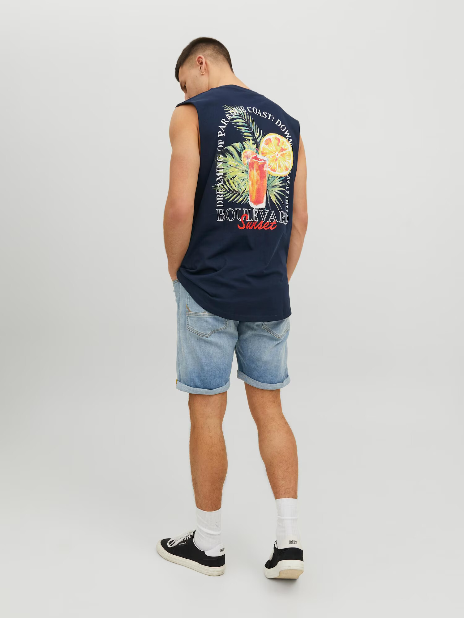 JACK & JONES Tricou bleumarin / galben lămâie / verde deschis / portocaliu piersică - Pled.ro