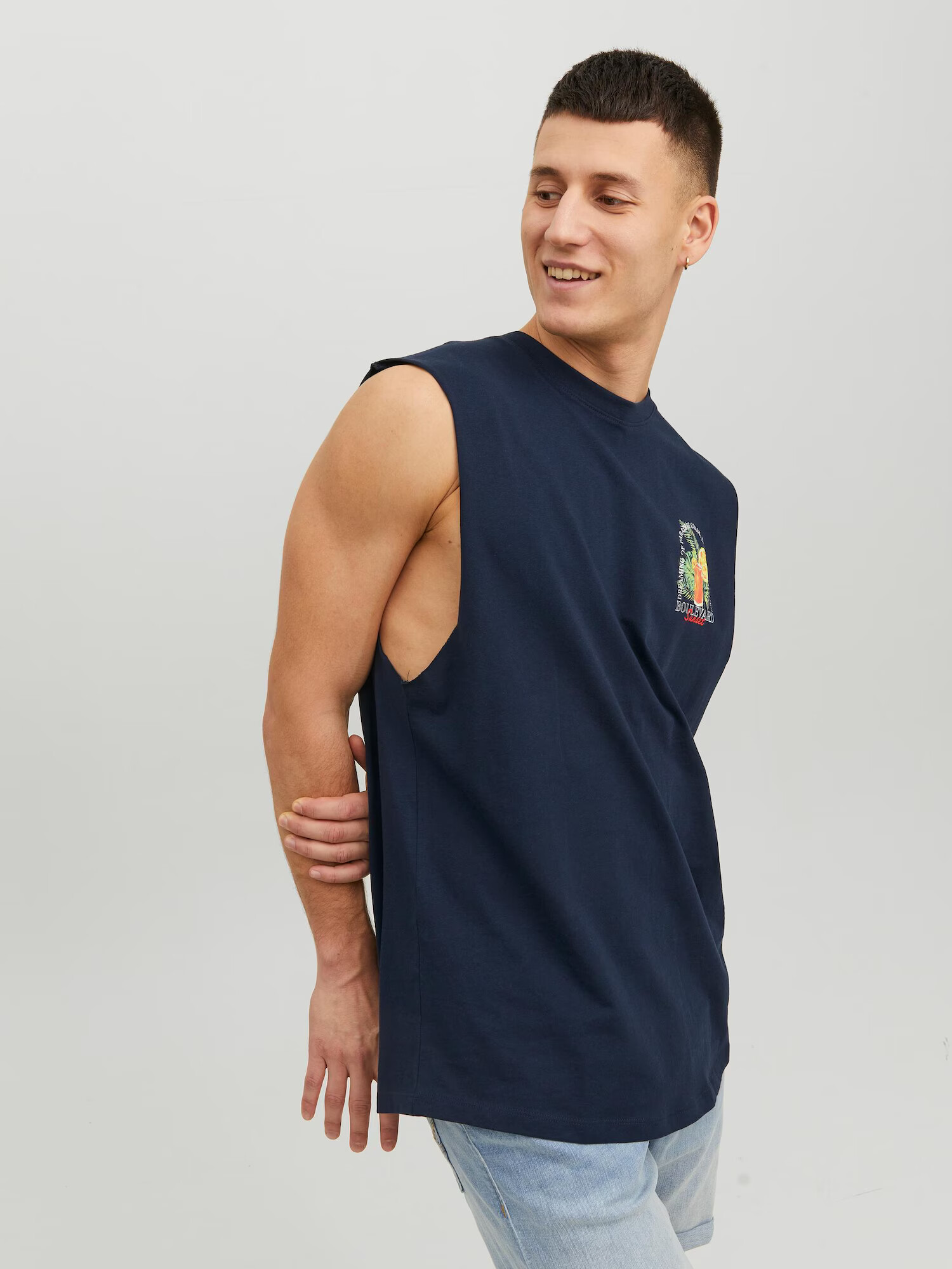 JACK & JONES Tricou bleumarin / galben lămâie / verde deschis / portocaliu piersică - Pled.ro