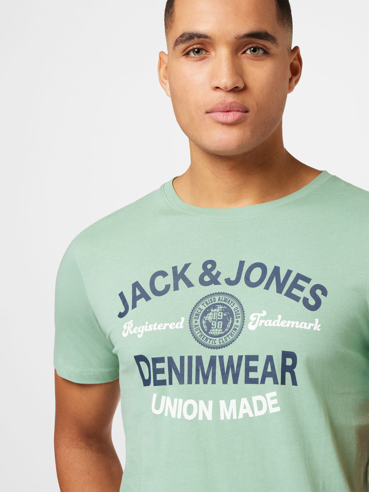 JACK & JONES Tricou bleumarin / verde mentă / alb - Pled.ro