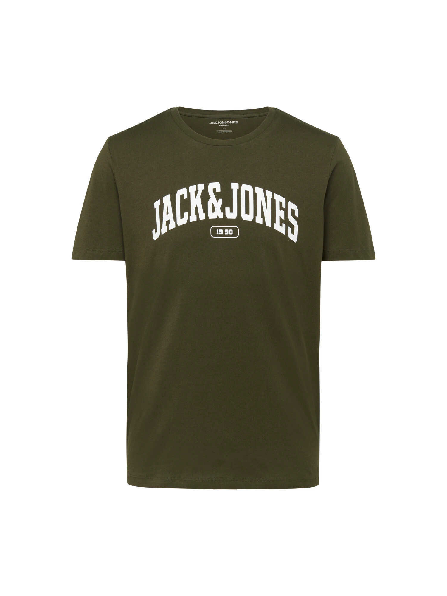 JACK & JONES Tricou 'BLUBOOSTER' oliv / alb - Pled.ro