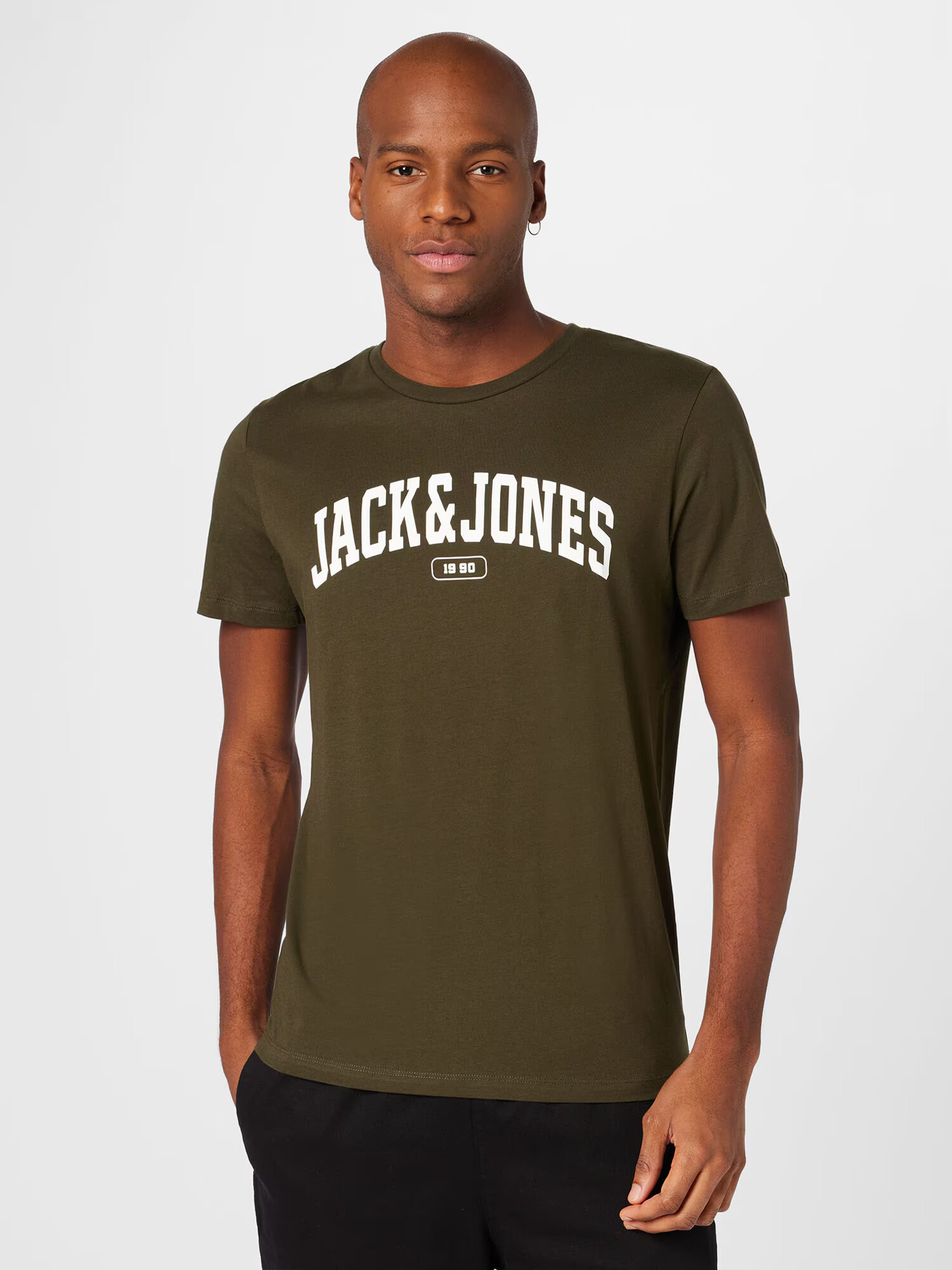 JACK & JONES Tricou 'BLUBOOSTER' oliv / alb - Pled.ro