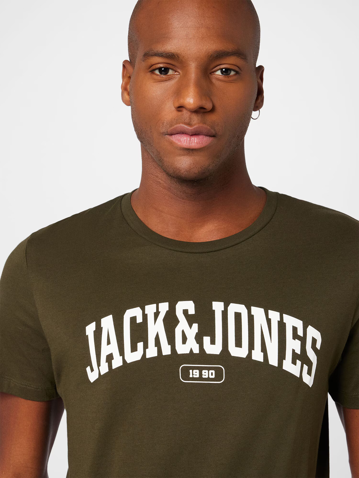 JACK & JONES Tricou 'BLUBOOSTER' oliv / alb - Pled.ro