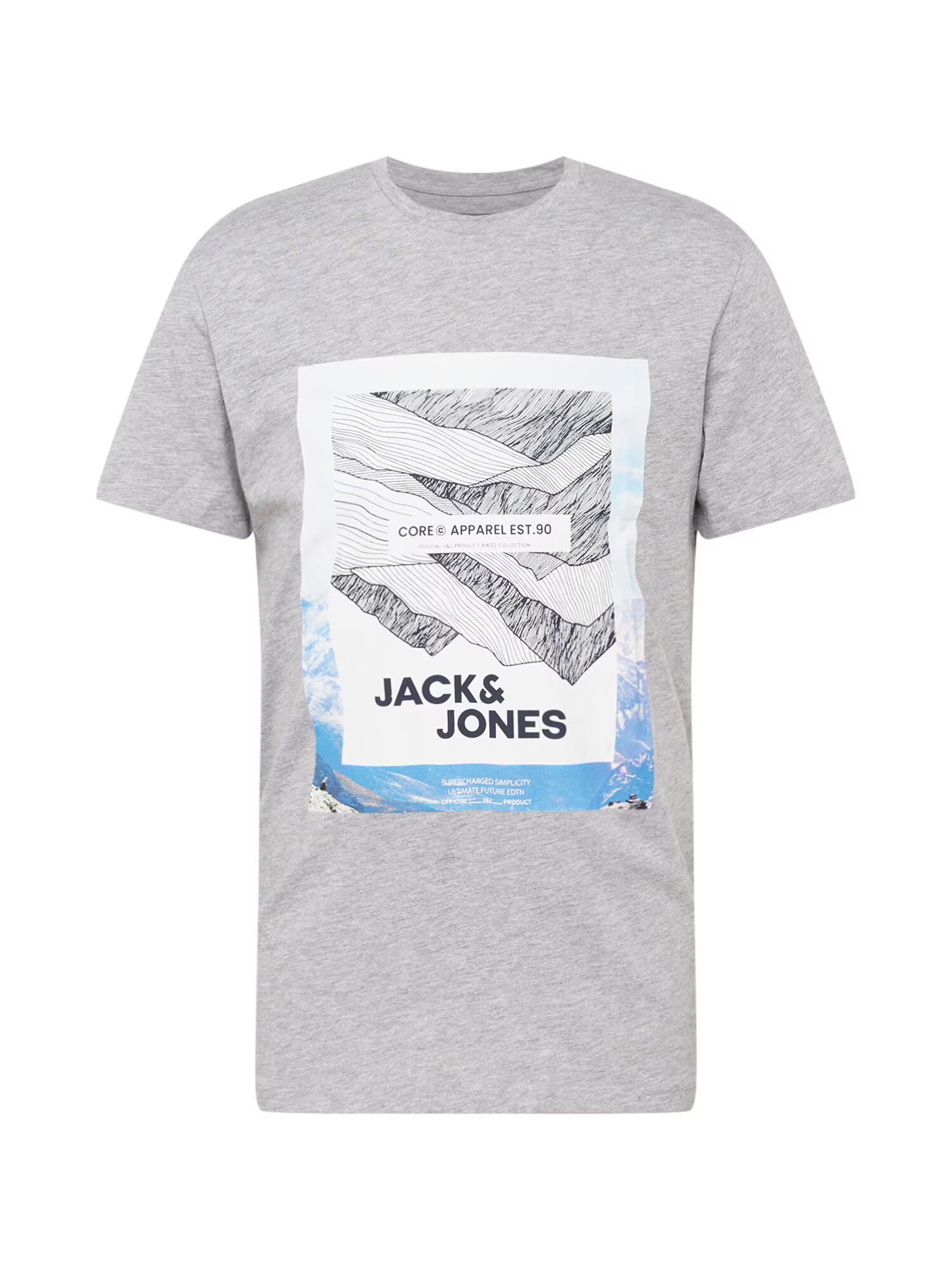 JACK & JONES Tricou 'BOOSTER' albastru deschis / gri deschis / negru / alb - Pled.ro