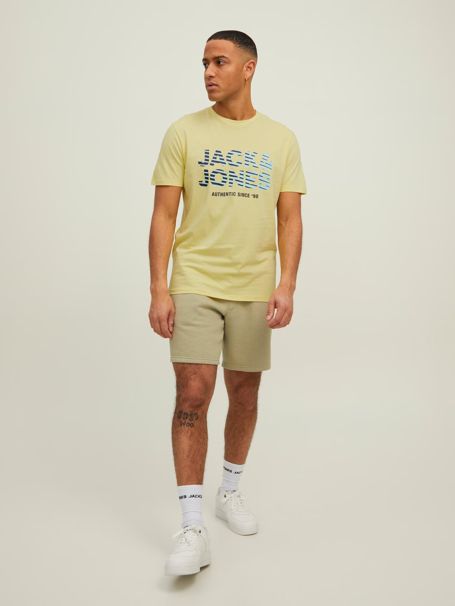 JACK & JONES Tricou 'Booster' bleumarin / albastru deschis / galben pastel - Pled.ro