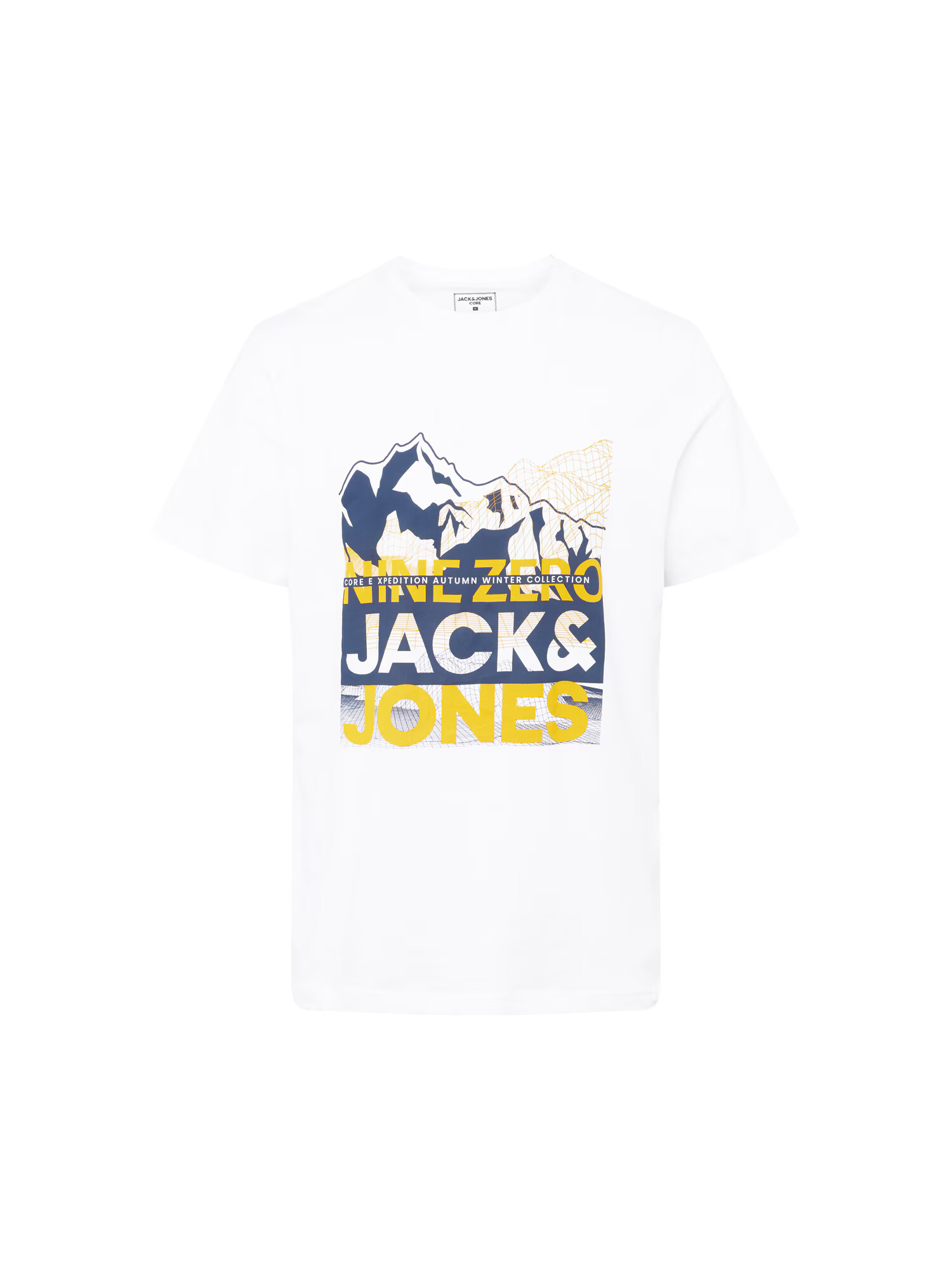 JACK & JONES Tricou 'BOOSTER' bleumarin / galben deschis / alb - Pled.ro