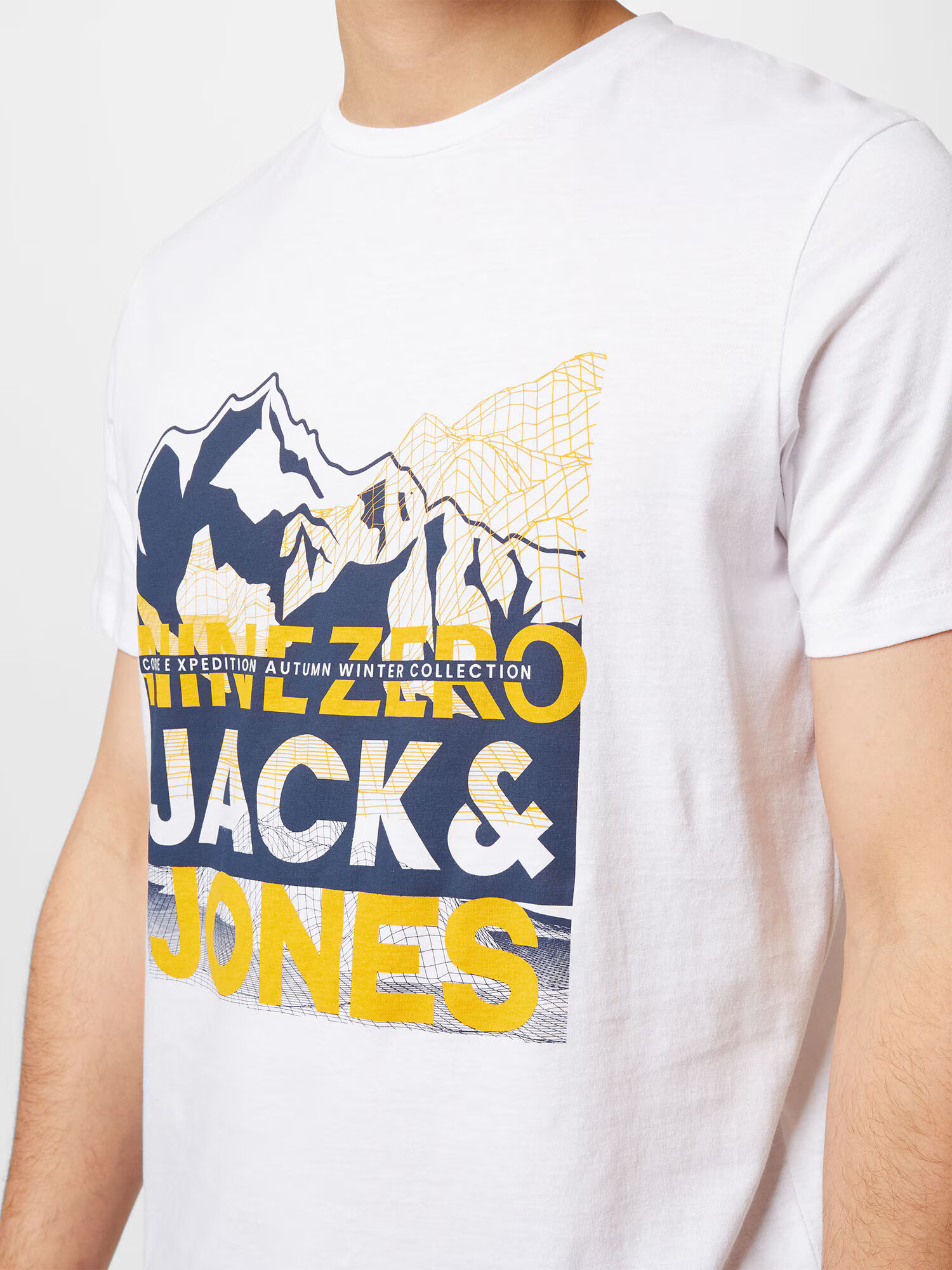 JACK & JONES Tricou 'BOOSTER' bleumarin / galben deschis / alb - Pled.ro