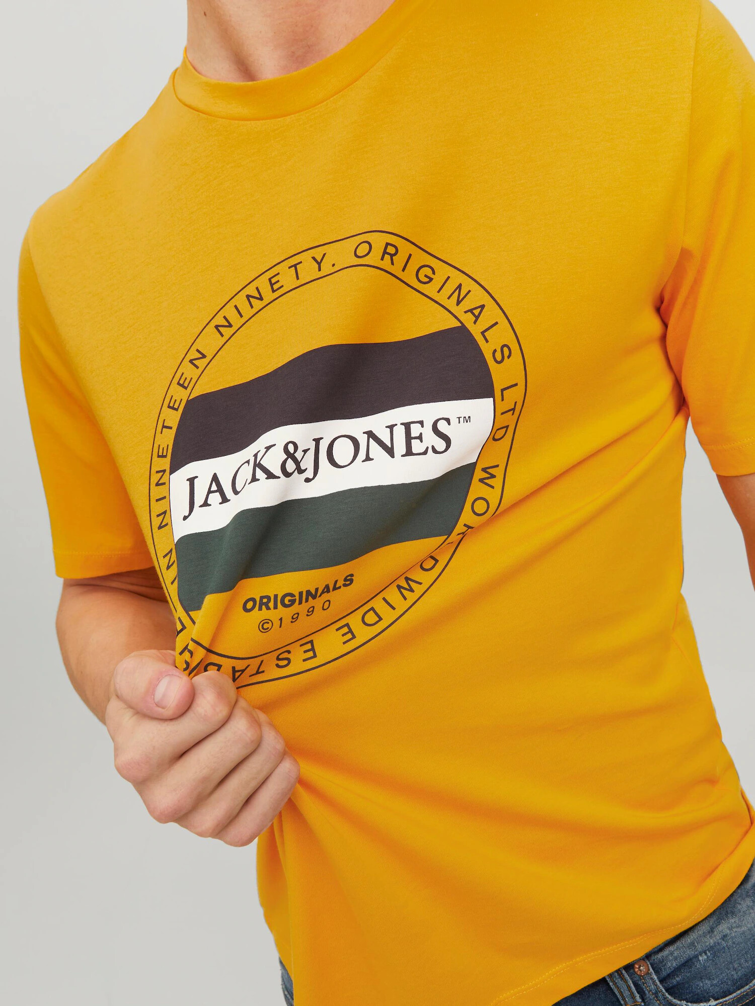 JACK & JONES Tricou 'CODYY' portocaliu / negru / alb - Pled.ro