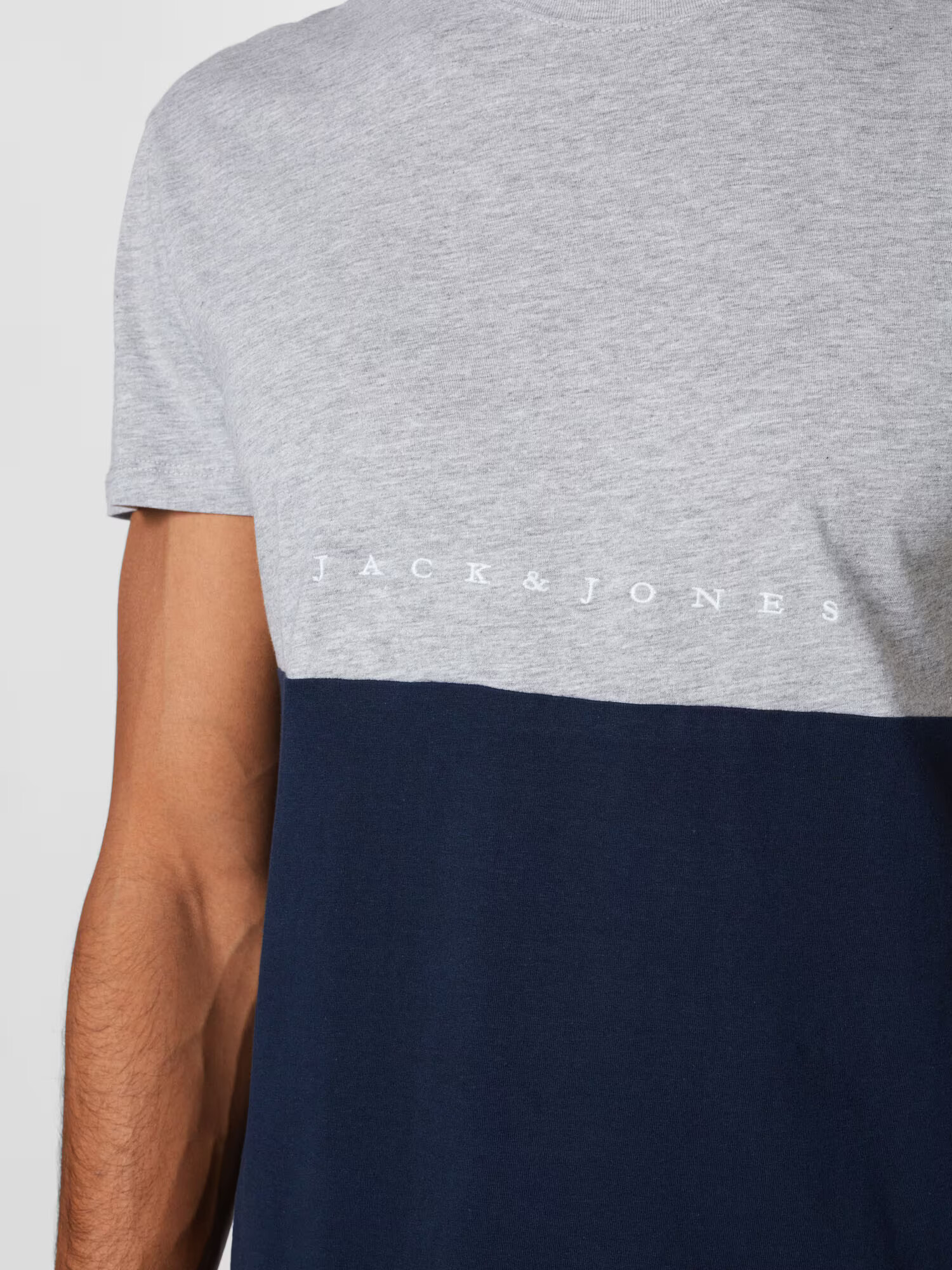 JACK & JONES Tricou 'COPENHAGEN' bleumarin / gri / alb - Pled.ro