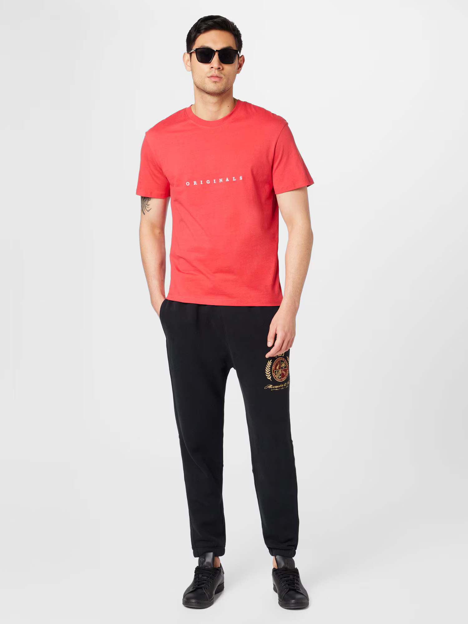 JACK & JONES Tricou 'COPENHAGEN' roșu pepene / alb - Pled.ro