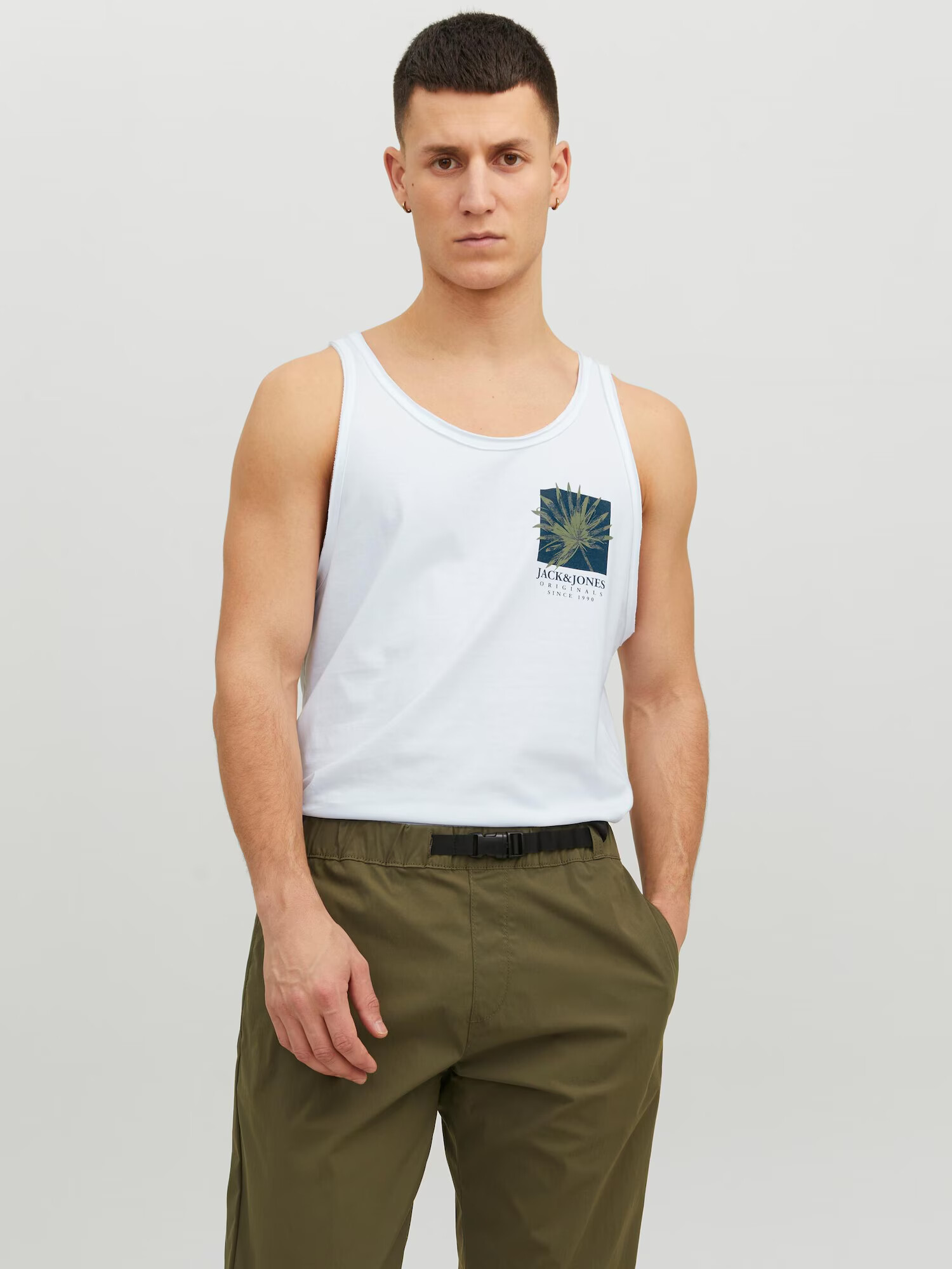 JACK & JONES Tricou 'Crayo' bleumarin / verde / alb - Pled.ro