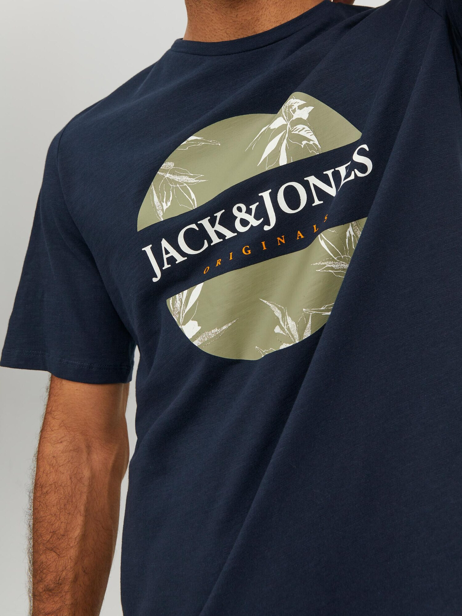 JACK & JONES Tricou 'Crayon Branding' bleumarin / verde deschis / portocaliu / alb - Pled.ro