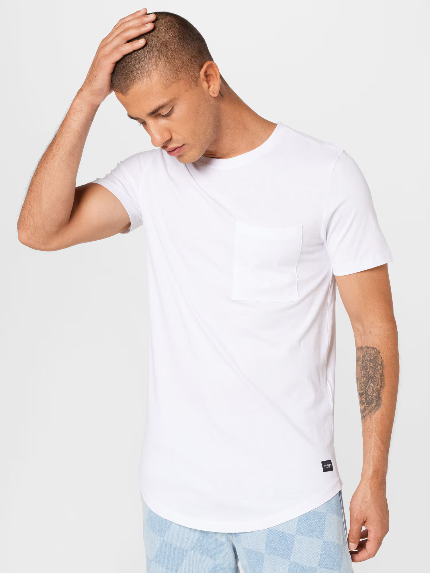 JACK & JONES Tricou 'Noa' negru / alb - Pled.ro