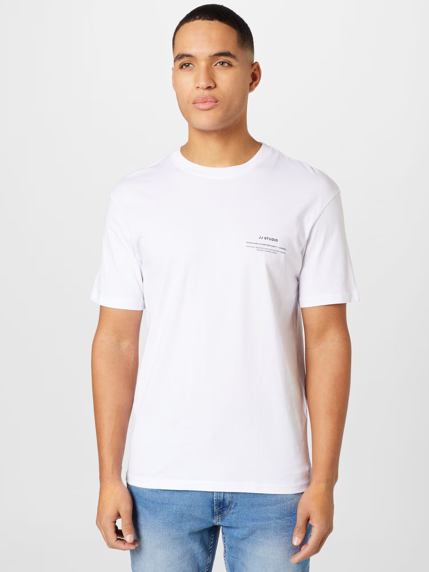 JACK & JONES Tricou 'FELIX' negru / alb - Pled.ro