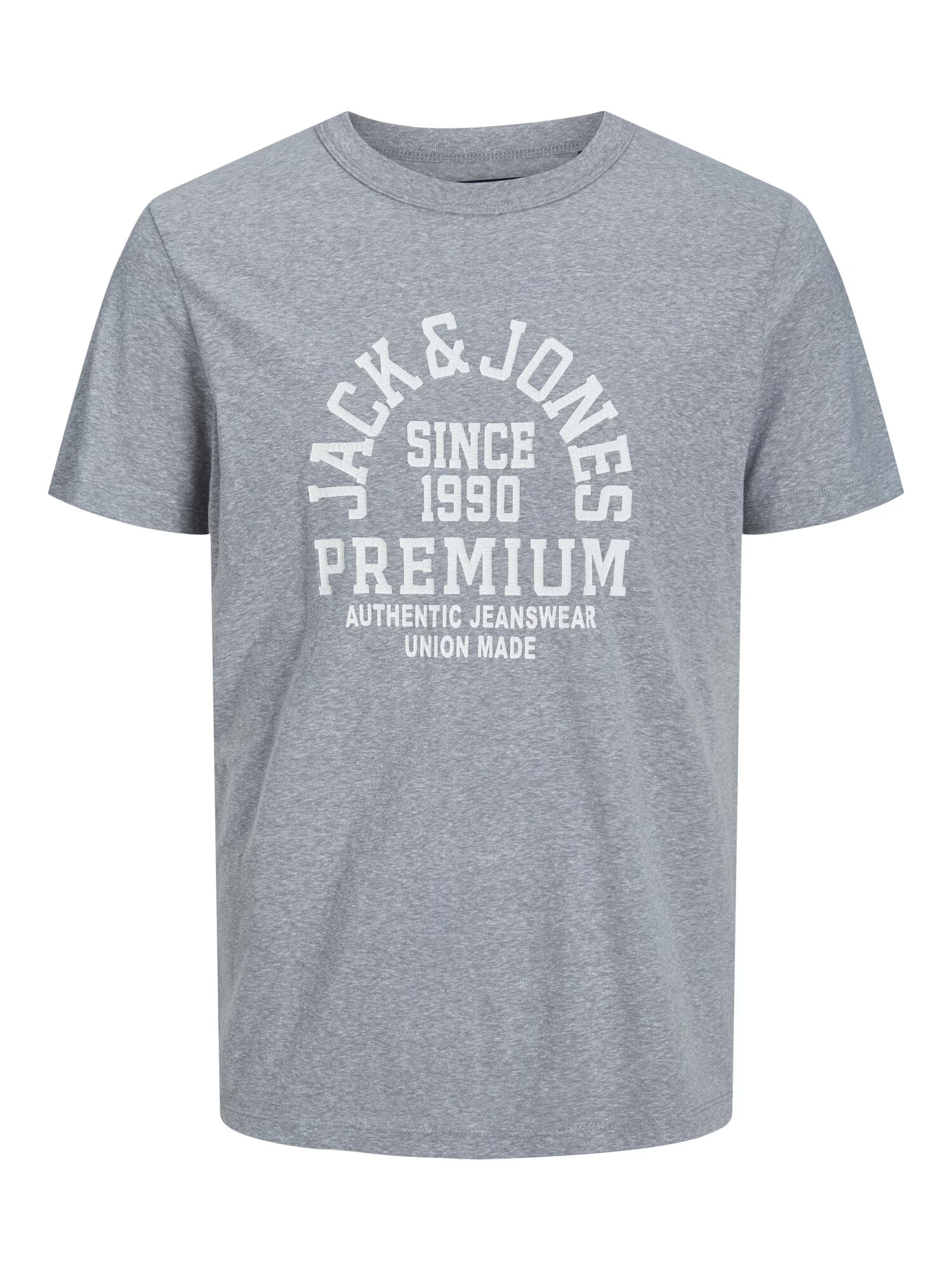 JACK & JONES Tricou gri amestecat / alb - Pled.ro