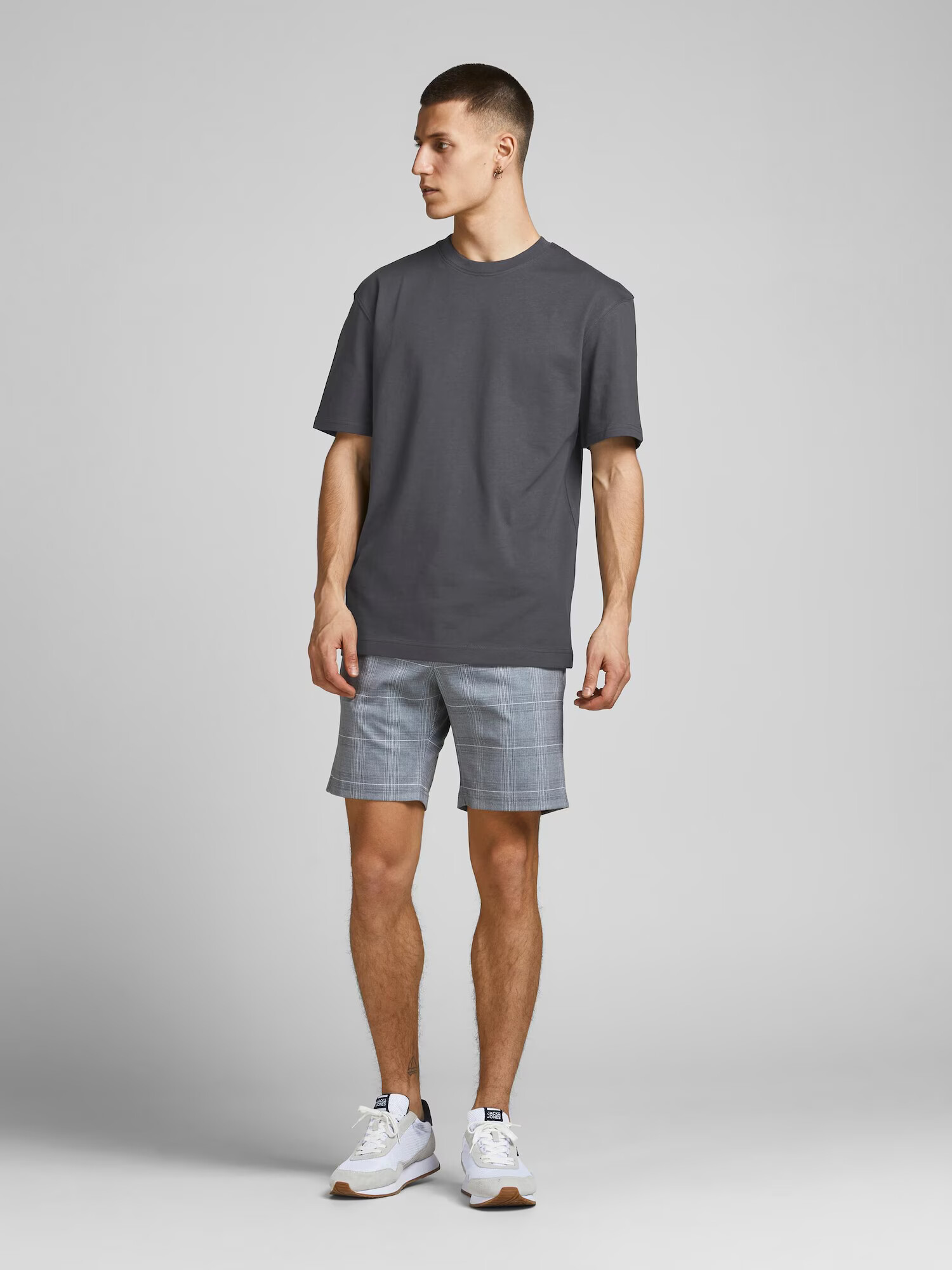 JACK & JONES Tricou gri închis - Pled.ro