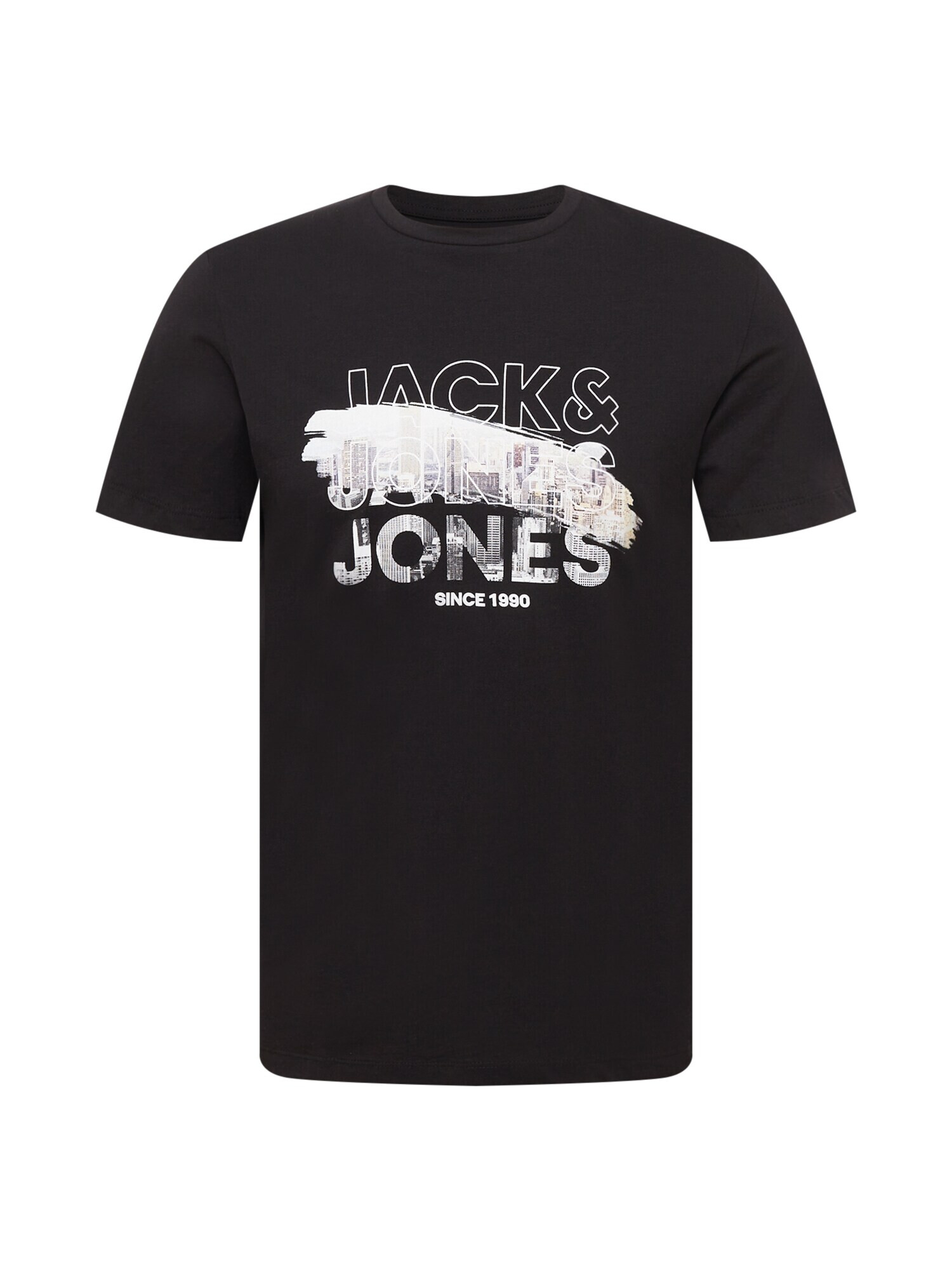 JACK & JONES Tricou gri / negru / alb - Pled.ro