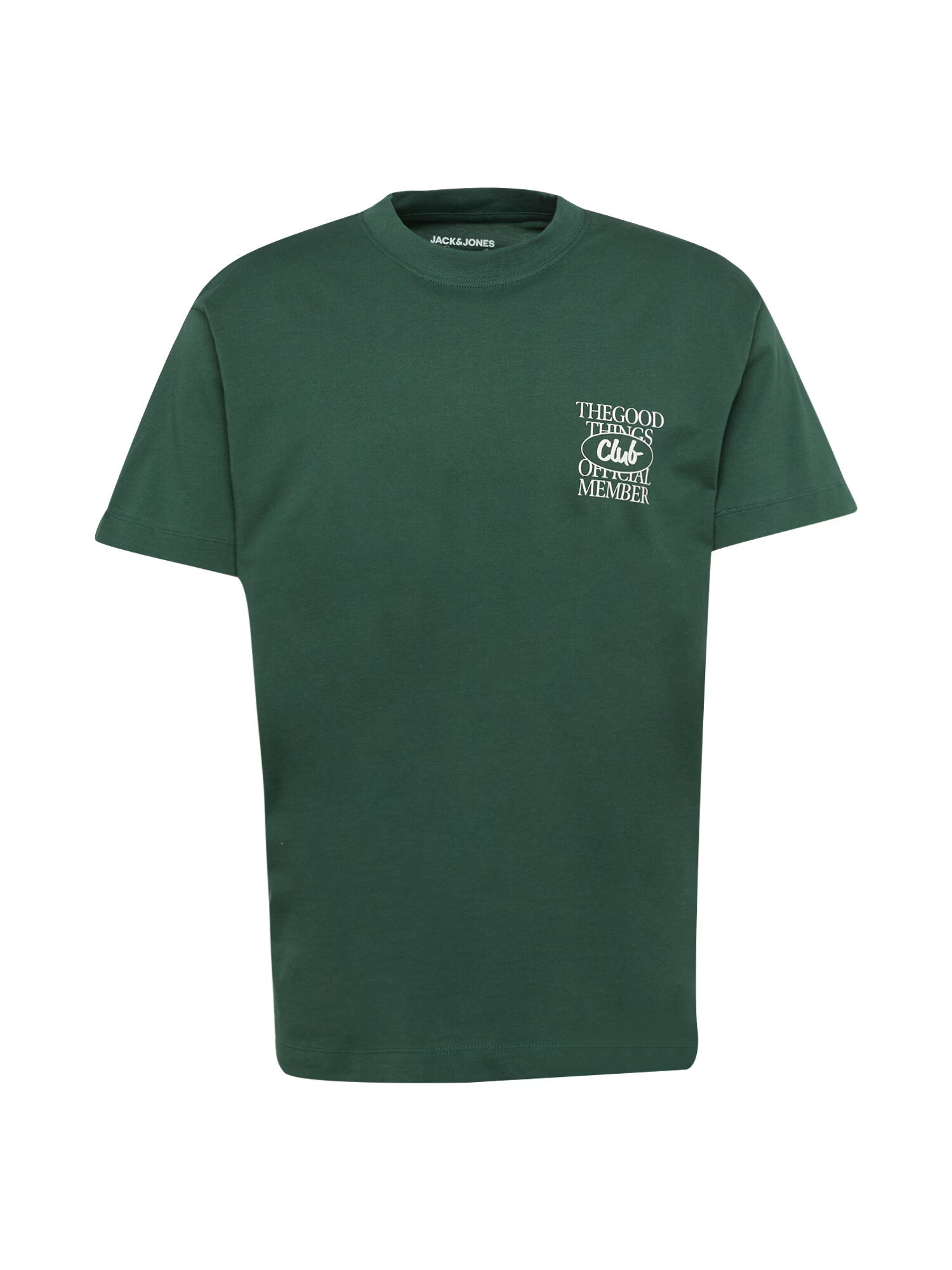 JACK & JONES Tricou 'HARLOW' verde închis / alb - Pled.ro