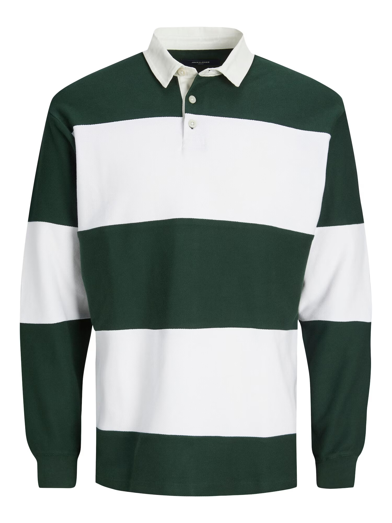 JACK & JONES Tricou 'Hudson' verde închis / alb - Pled.ro