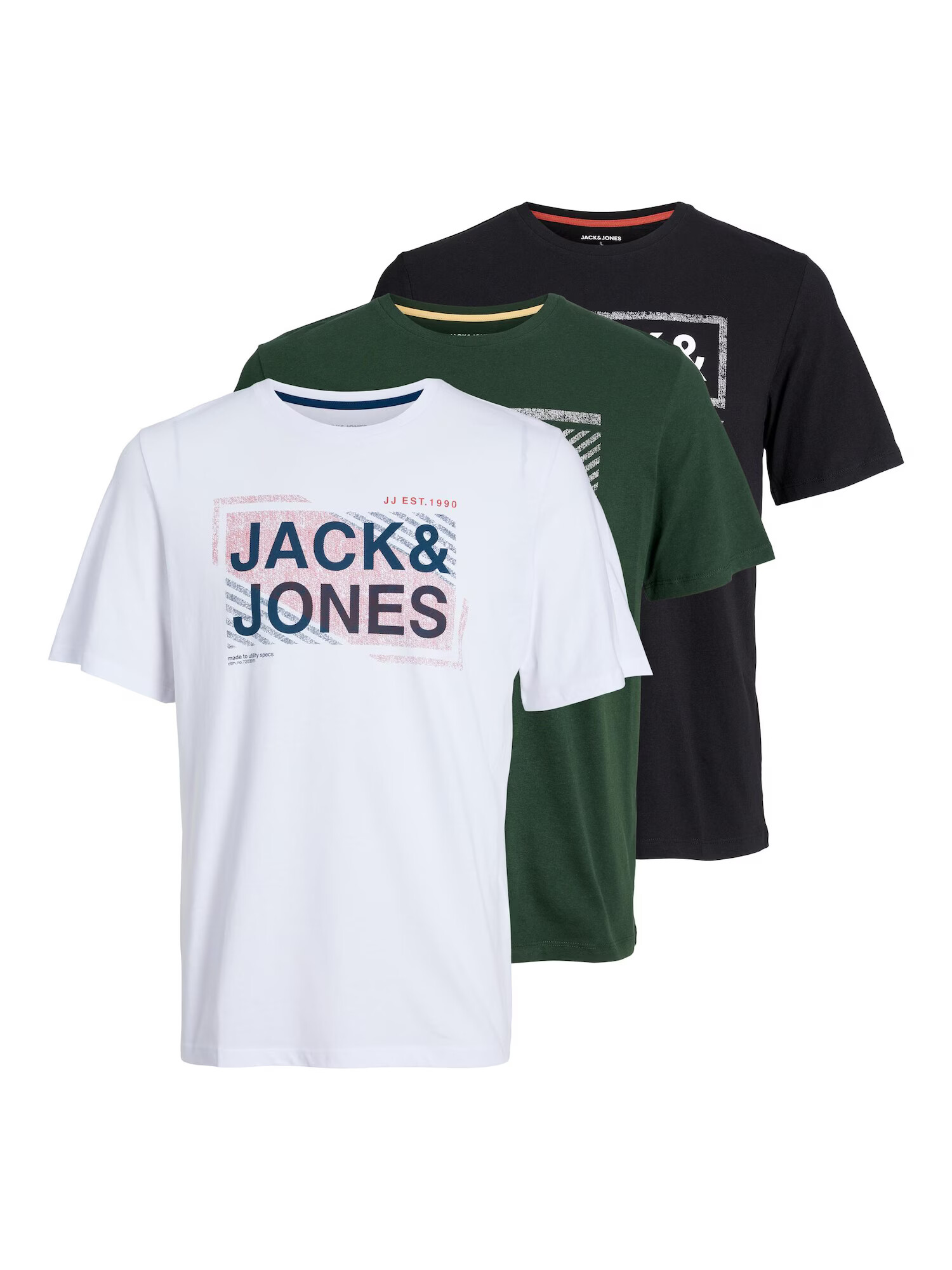 JACK & JONES Tricou 'Kain' verde închis / mai multe culori / negru / alb - Pled.ro