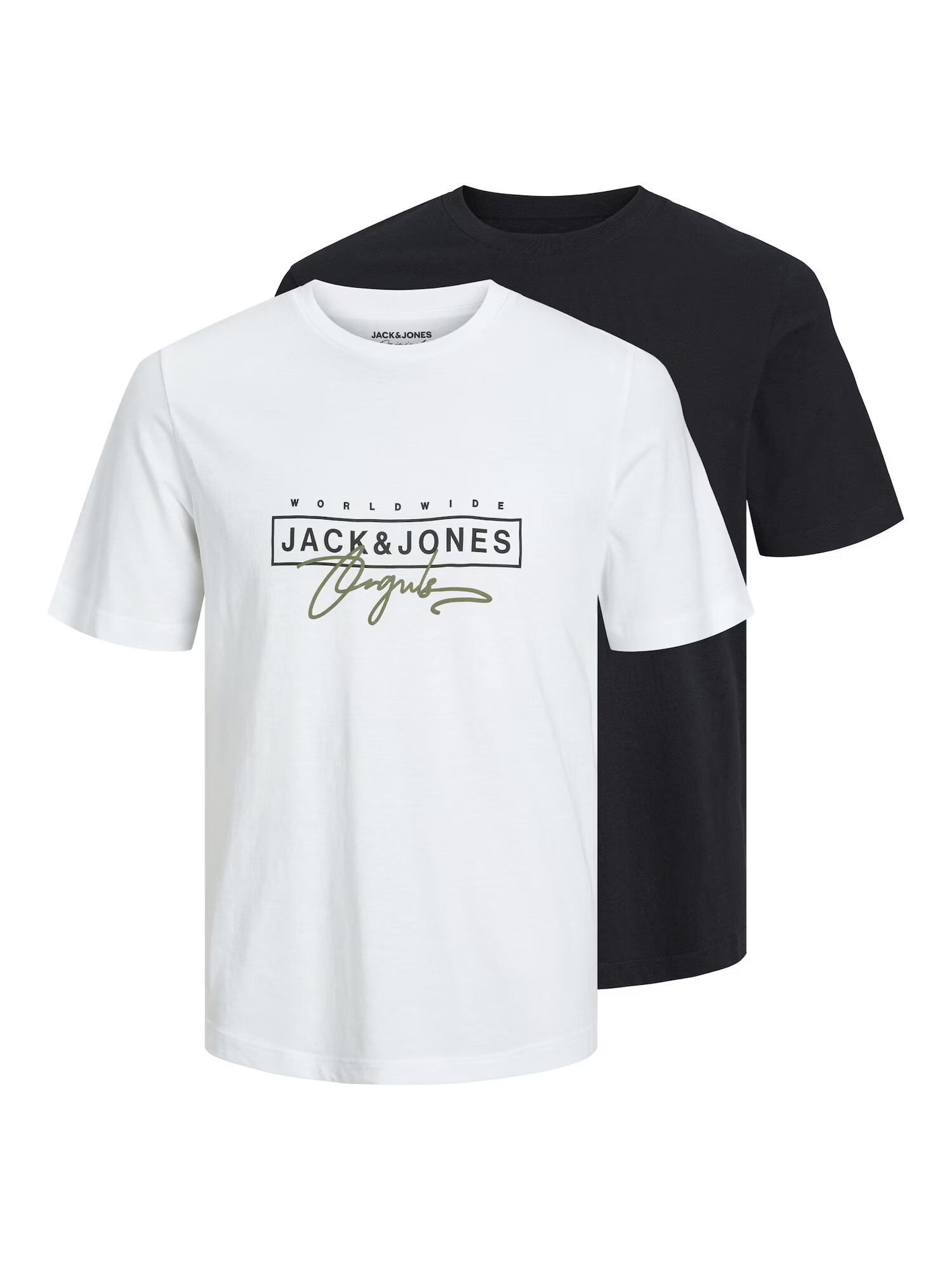 JACK & JONES Tricou kaki / portocaliu caisă / negru / alb murdar - Pled.ro