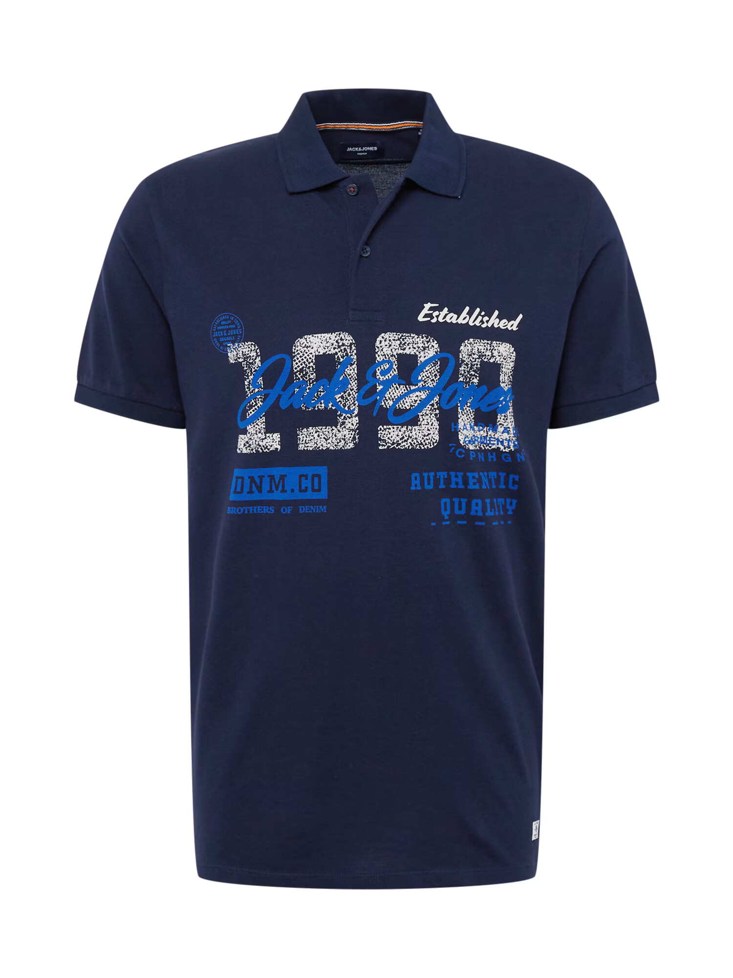 JACK & JONES Tricou 'LAKE' albastru / bleumarin / alb - Pled.ro