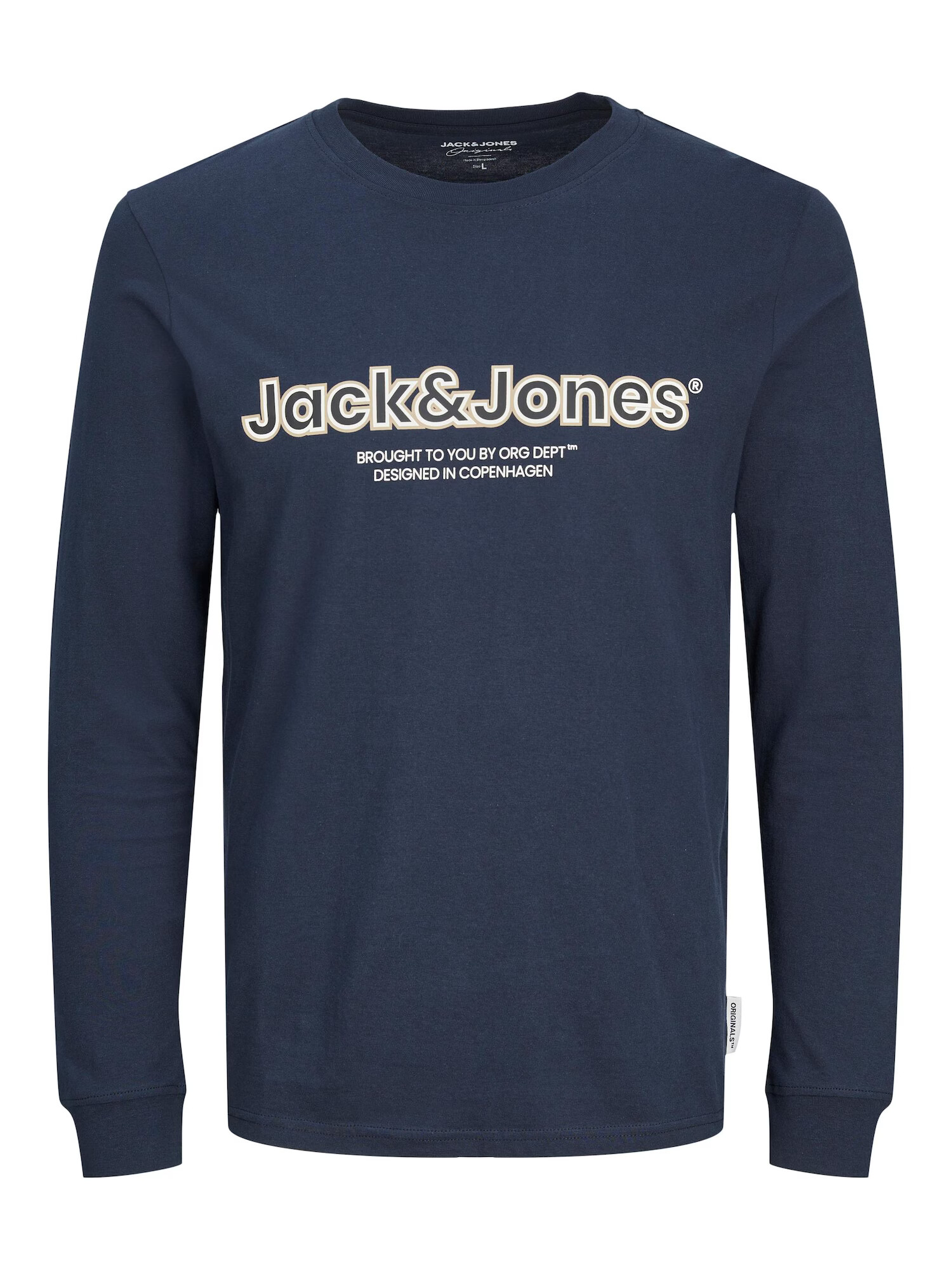 JACK & JONES Tricou 'Lakewool' albastru noapte / gri / alb - Pled.ro