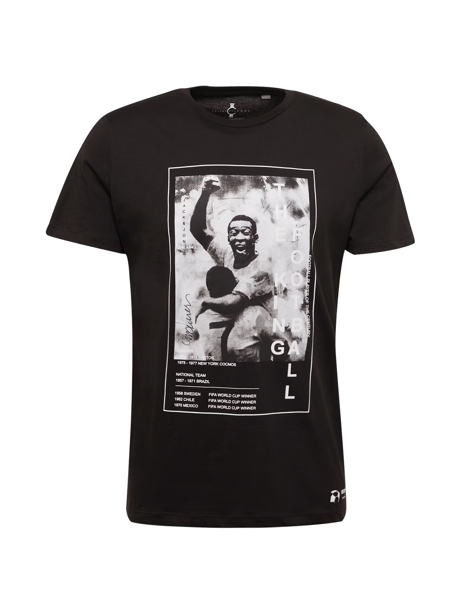 JACK & JONES Tricou 'LEGENDS' negru / alb - Pled.ro