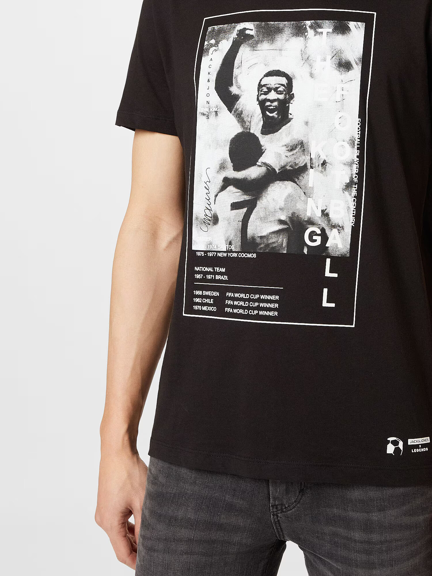 JACK & JONES Tricou 'LEGENDS' negru / alb - Pled.ro