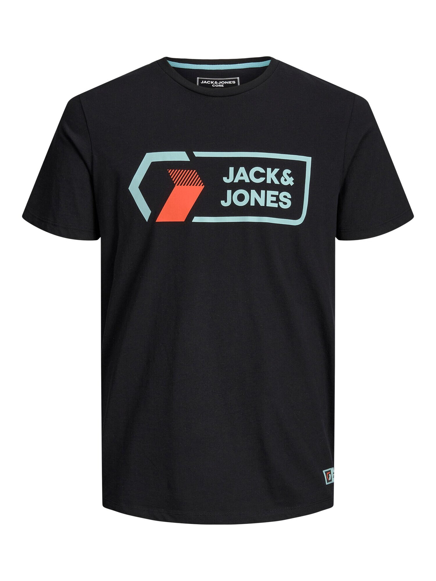 JACK & JONES Tricou 'Logan' albastru deschis / roșu orange / negru - Pled.ro