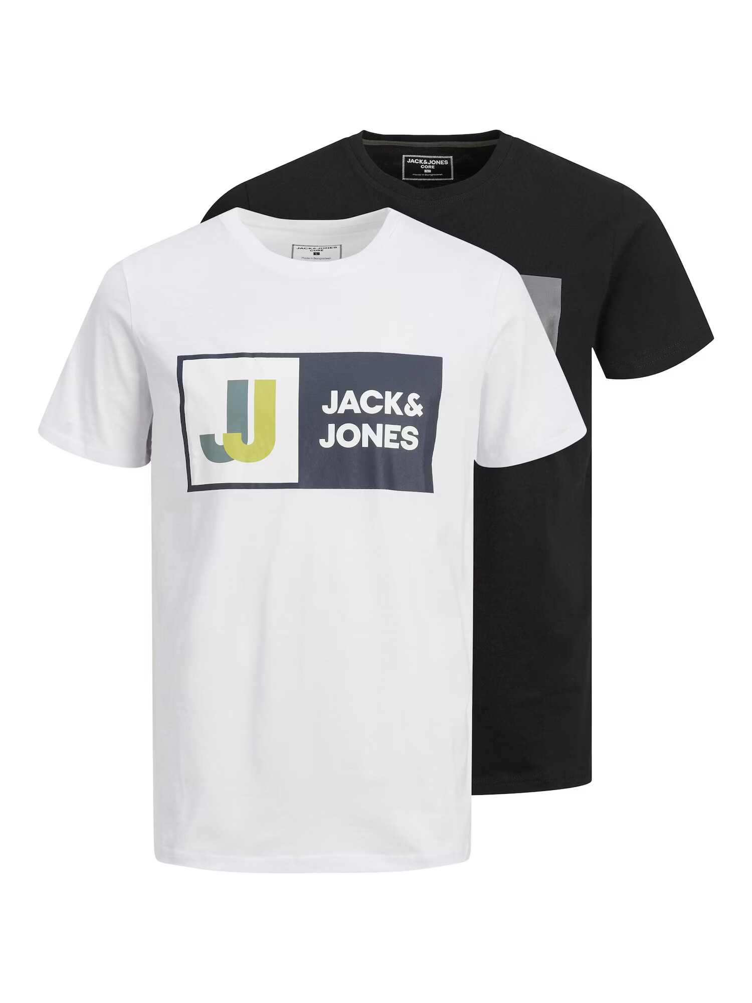 JACK & JONES Tricou 'LOGAN' gri / verde stuf / portocaliu / negru / alb - Pled.ro