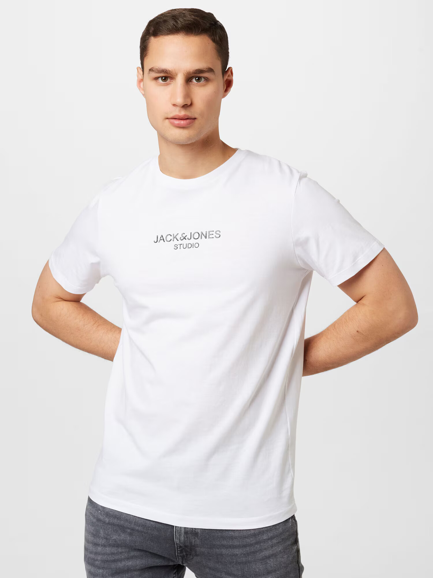 JACK & JONES Tricou 'LOUI' negru / alb - Pled.ro