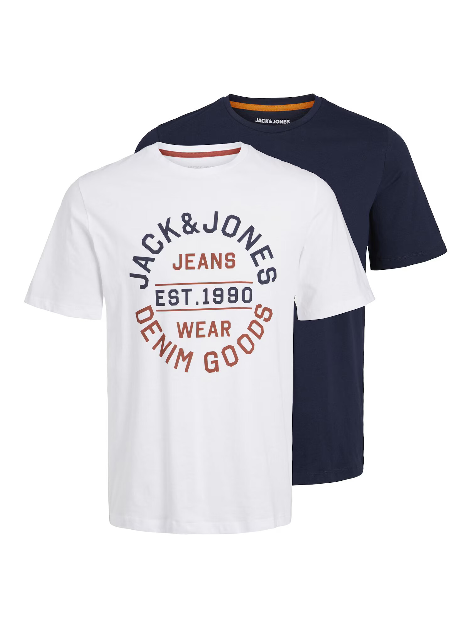 JACK & JONES Tricou 'MIKK' bleumarin / alb - Pled.ro