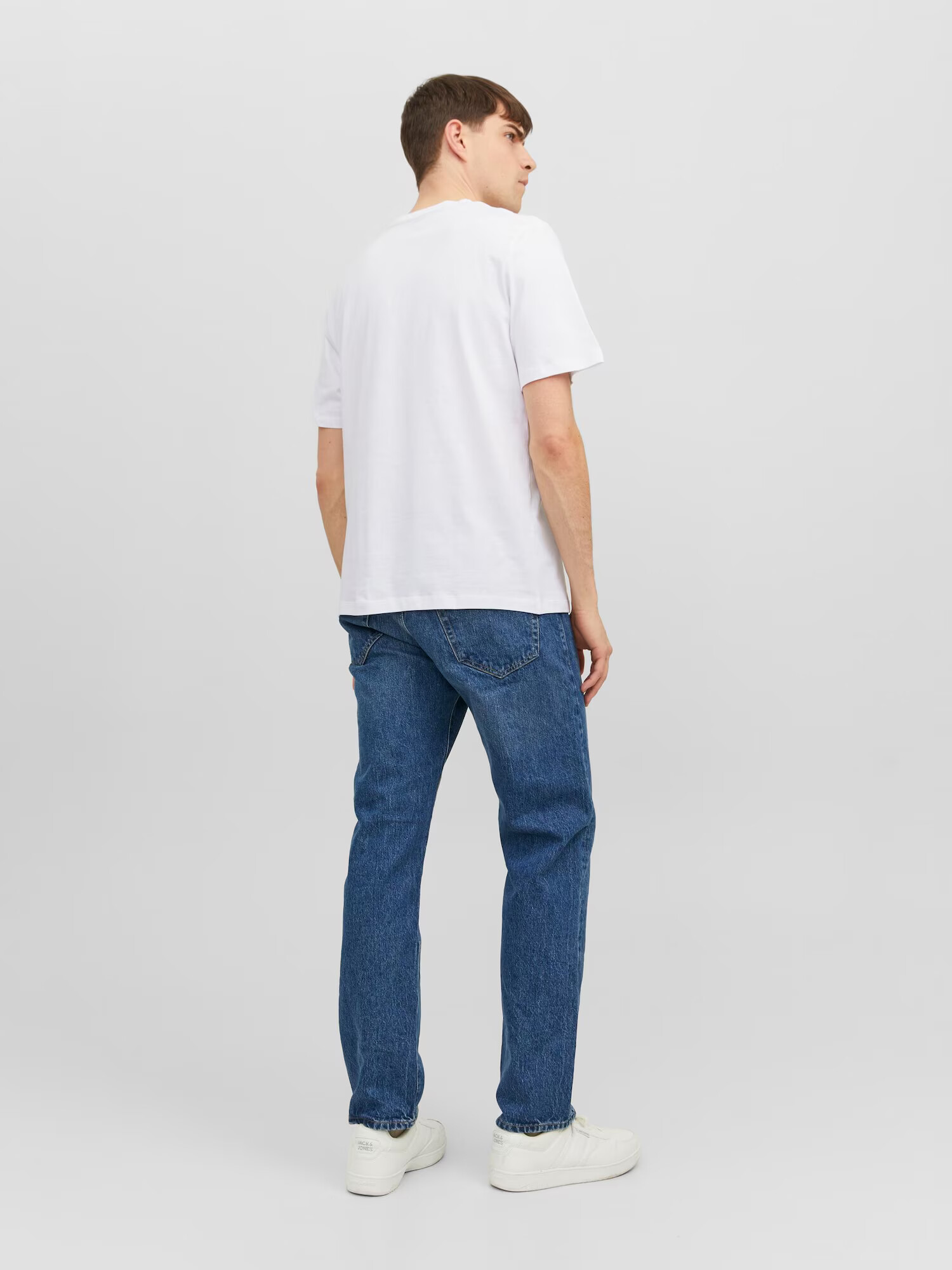 JACK & JONES Tricou 'MIKK' bleumarin / alb - Pled.ro