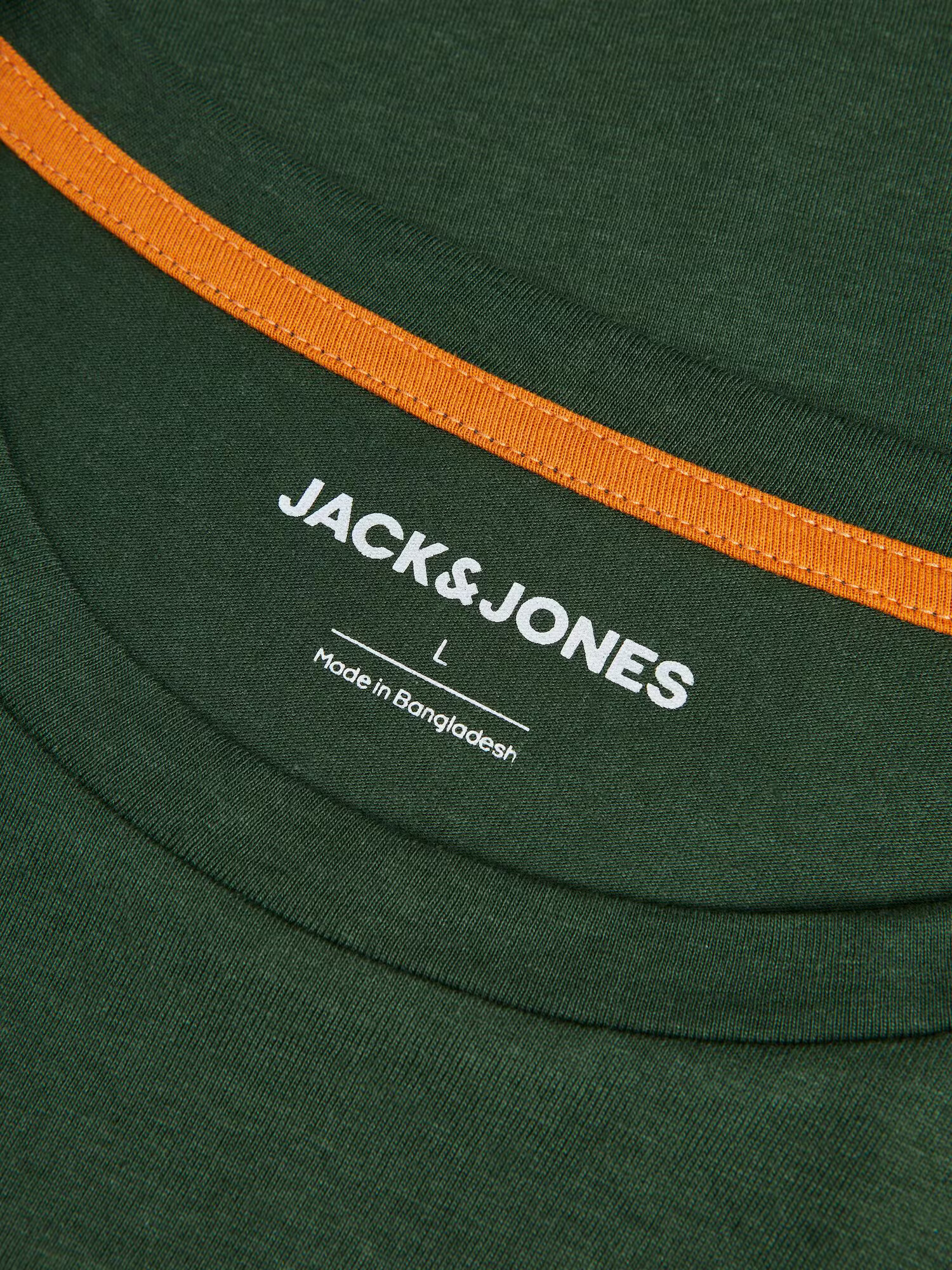 JACK & JONES Tricou 'MIKK' verde închis / portocaliu / alb - Pled.ro