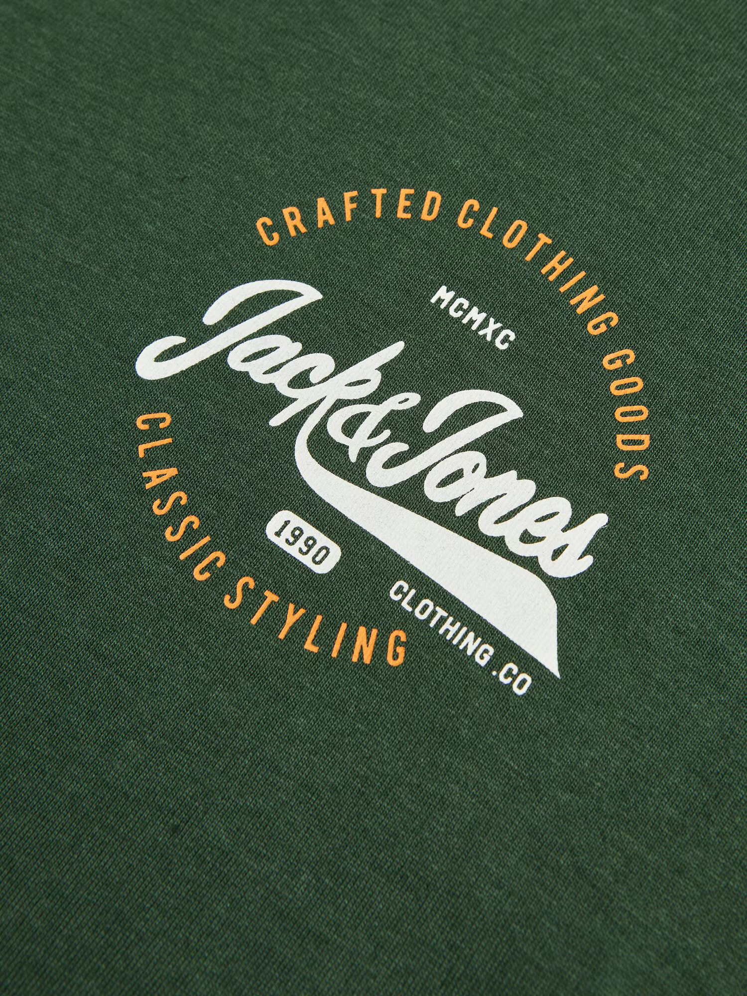 JACK & JONES Tricou 'MIKK' verde închis / portocaliu / alb - Pled.ro