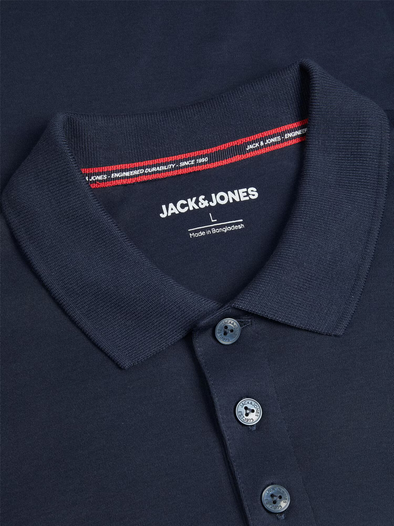 JACK & JONES Tricou 'MILO' bleumarin / roșu burgundy / alb - Pled.ro